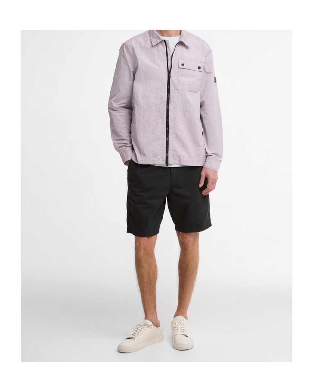 Barbour Purple Zipper Casual Jacket for men