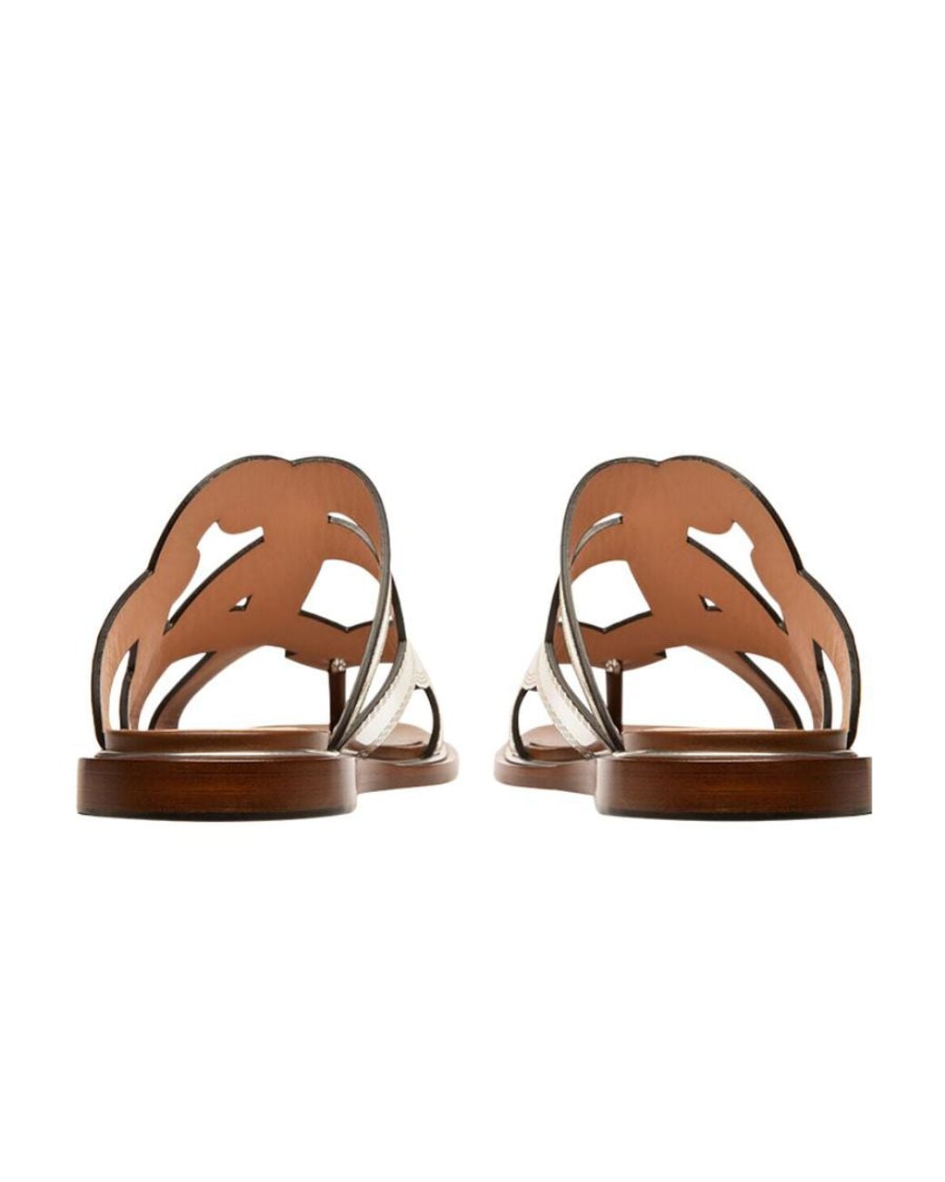 Bally White Hollow-Out Details Flip-Flops