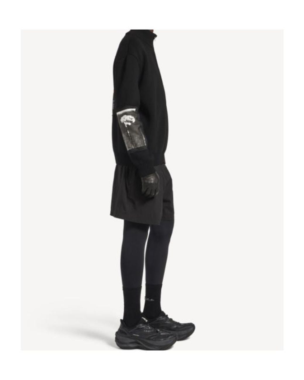Balenciaga Black Graphic Zip-Up Cardigan for men