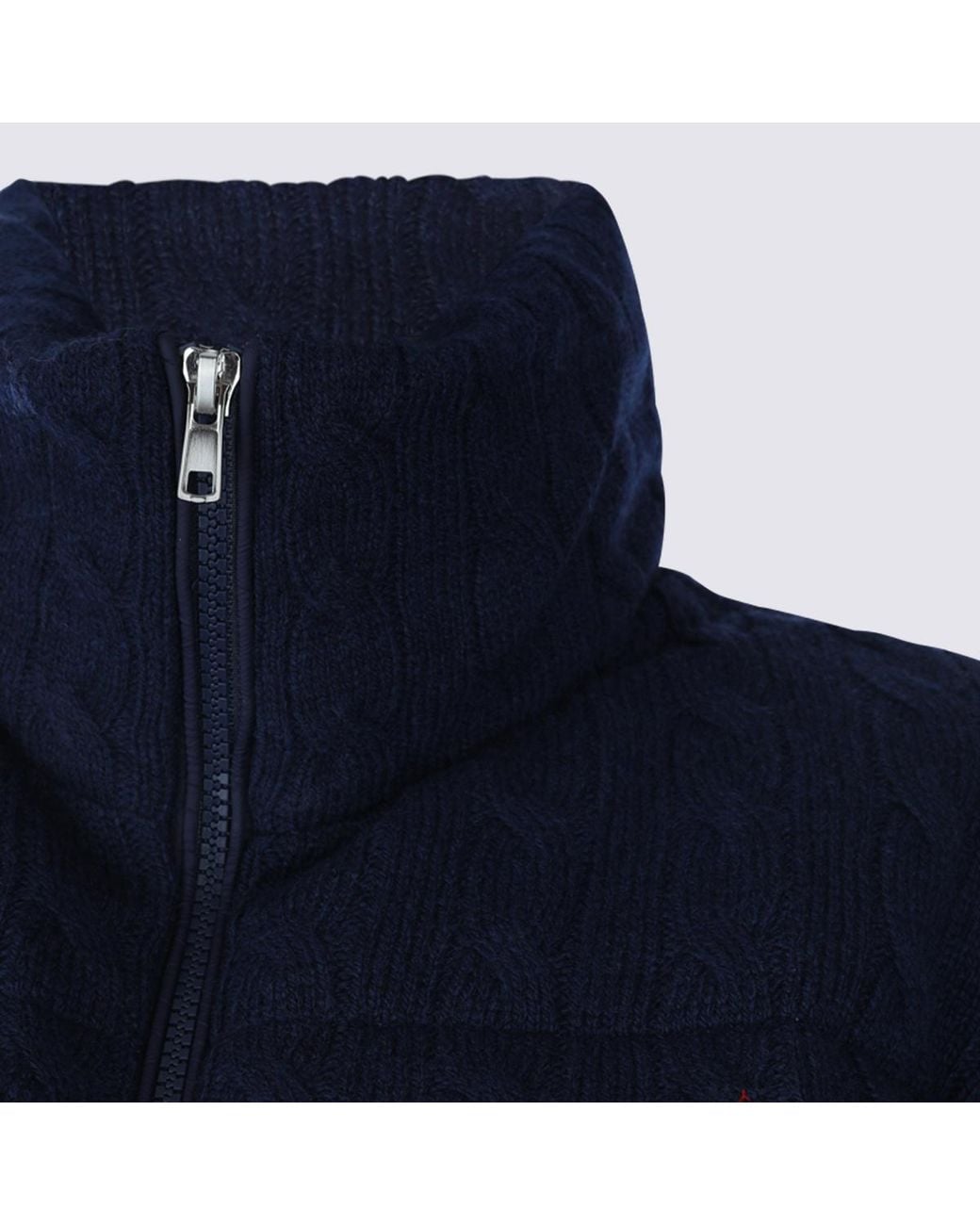 Polo Ralph Lauren Blue Cable-Knit Down Jacket