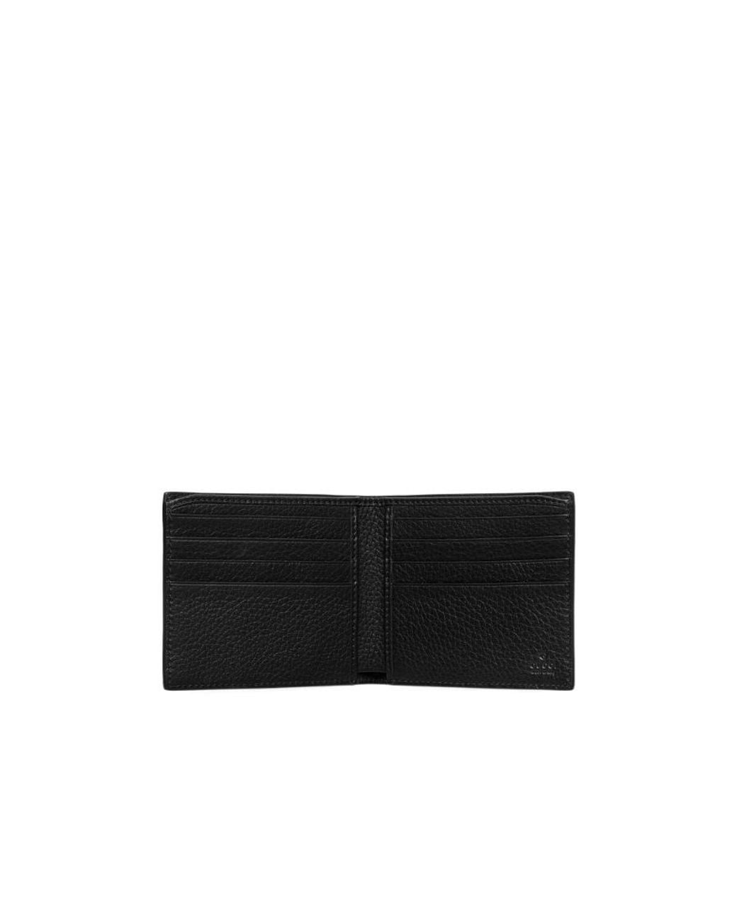 Gucci Black Logo Embossed Bi-Fold Wallet for men