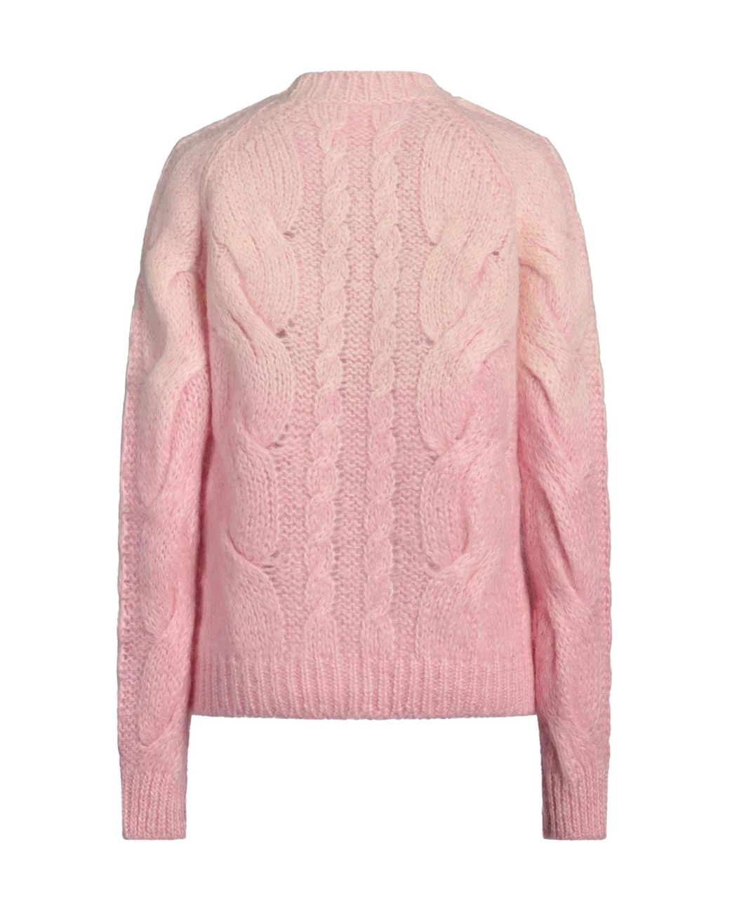 Maison Margiela Pink Gradient Crew-Neck Cable-Knit Sweater