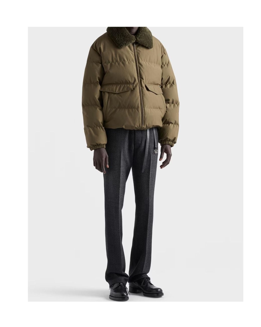 Prada Green Long-Sleeved Down Jacket for men