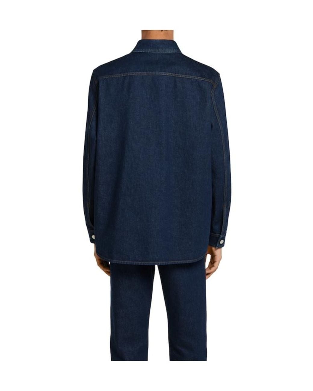 Gucci Blue Relaxed Fit Denim Shirt for men