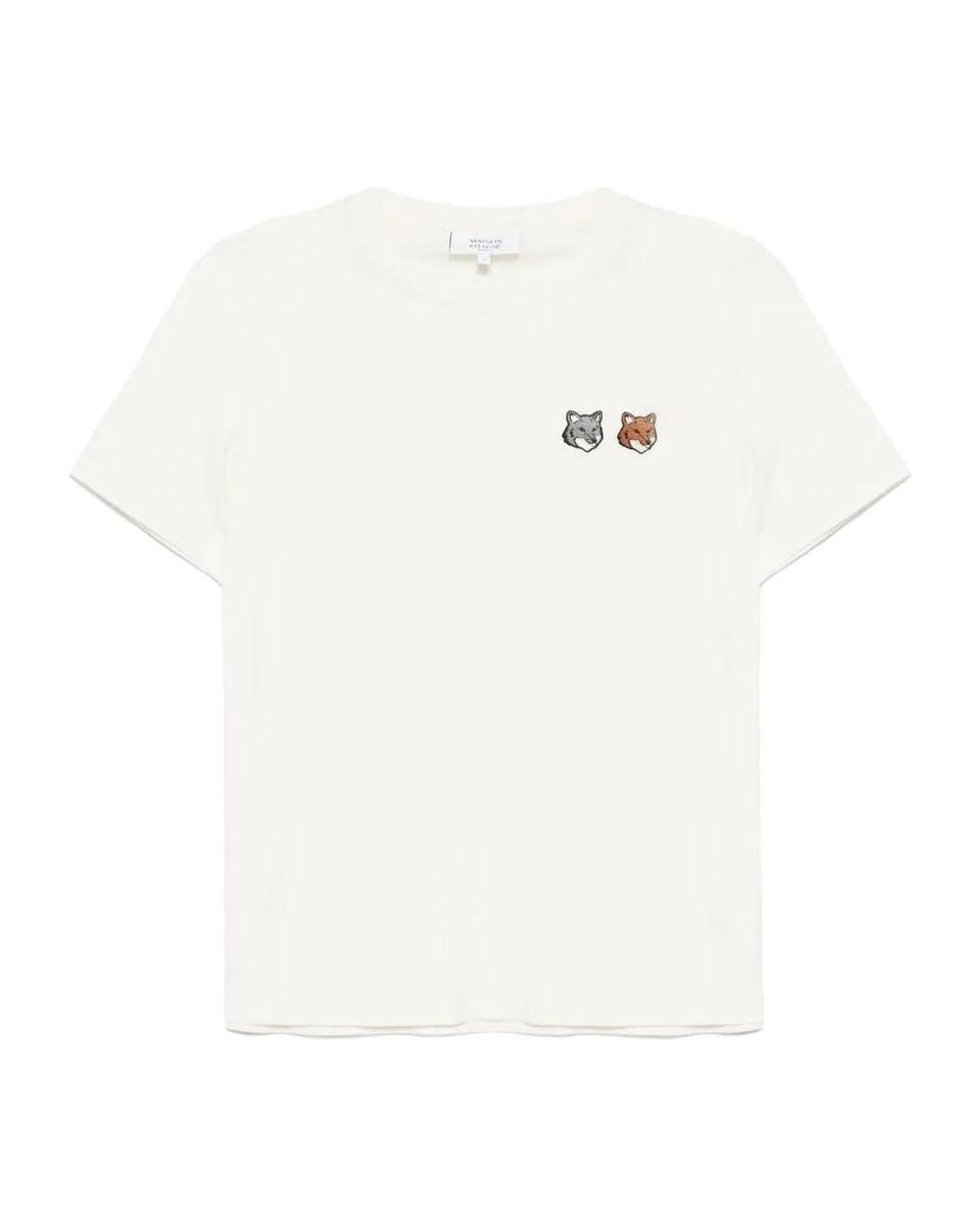 Maison Kitsuné White Short Sleeve T-Shirt for men