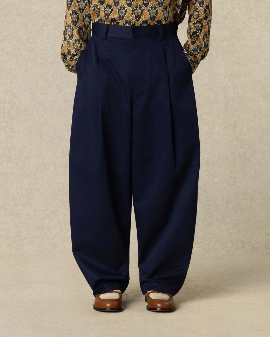 Drole de Monsieur Blue Twill Pantalon Ballon for men