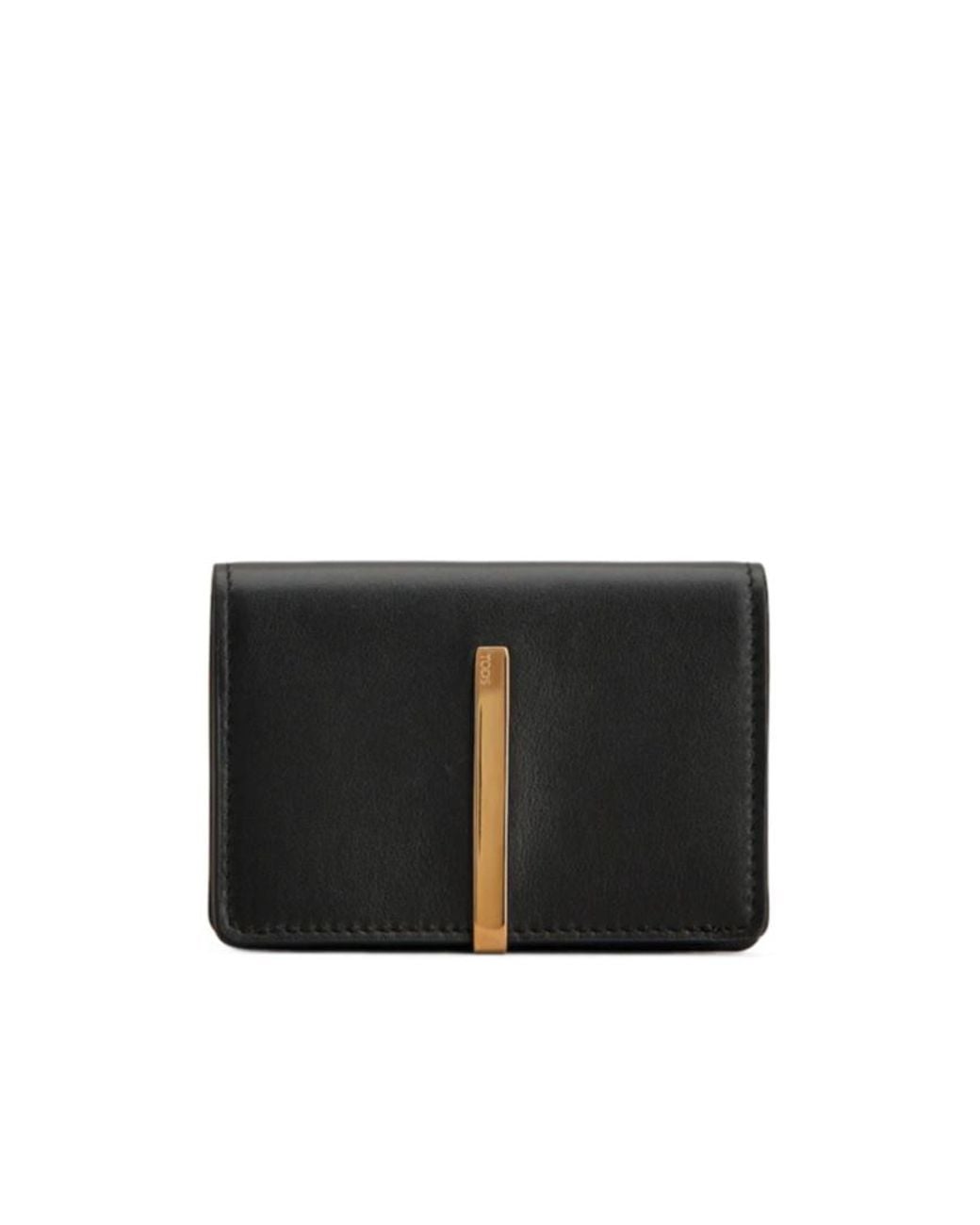 Tod's Black Bar Snap Buttoned Wallet