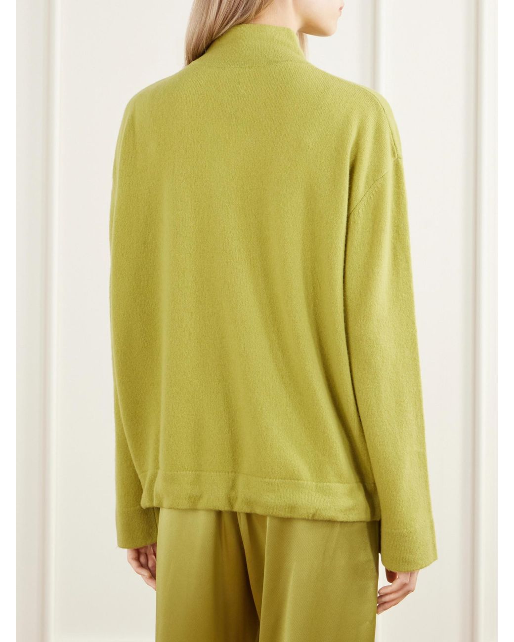 Leset Yellow Drawstring Wool Half-Zip Sweatshirt