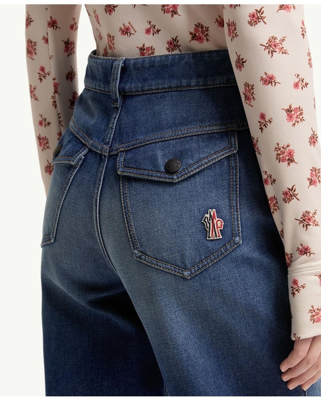 Moncler Blue Technical Denim Pants