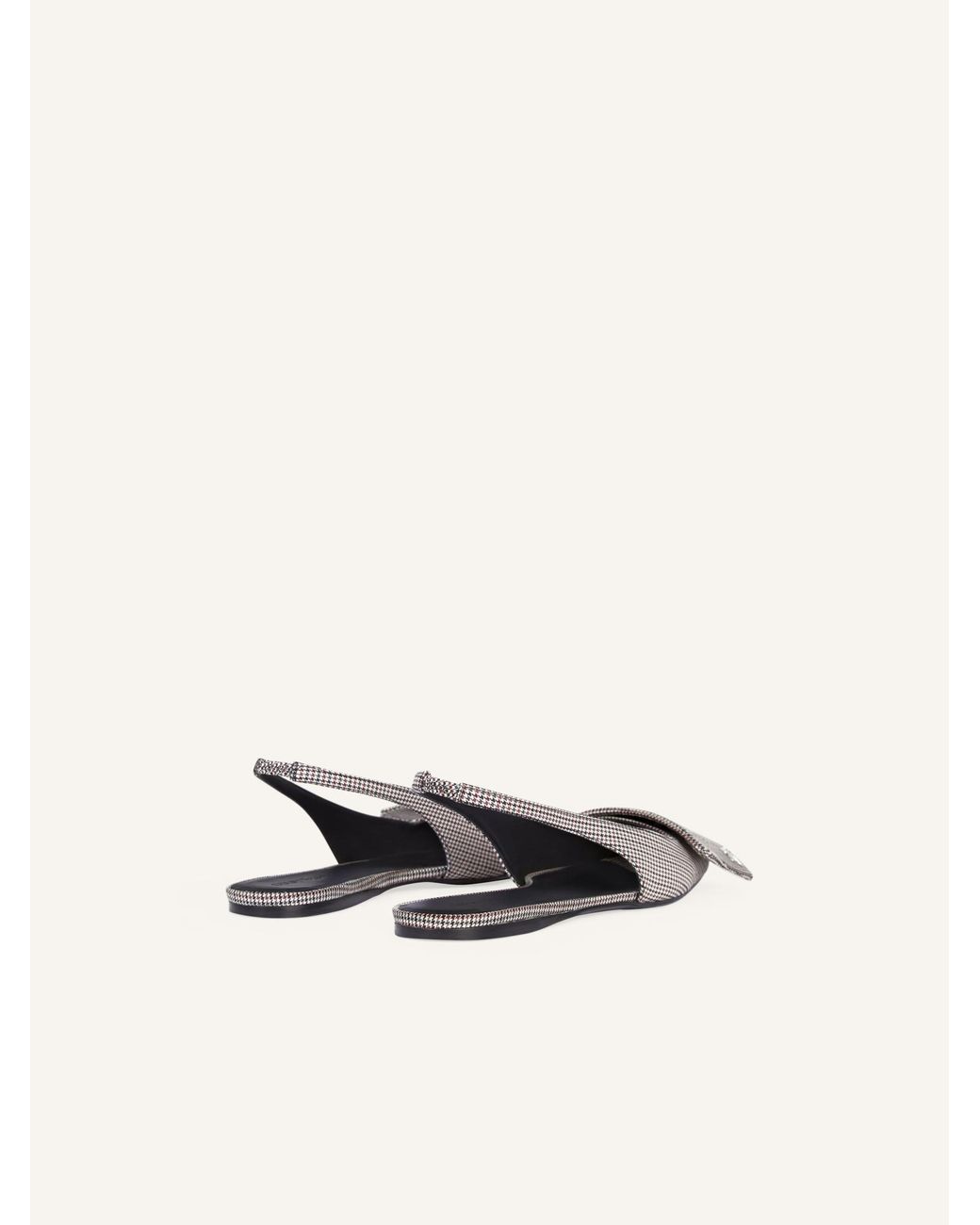 Courreges White Houndstooth Slingback Flat