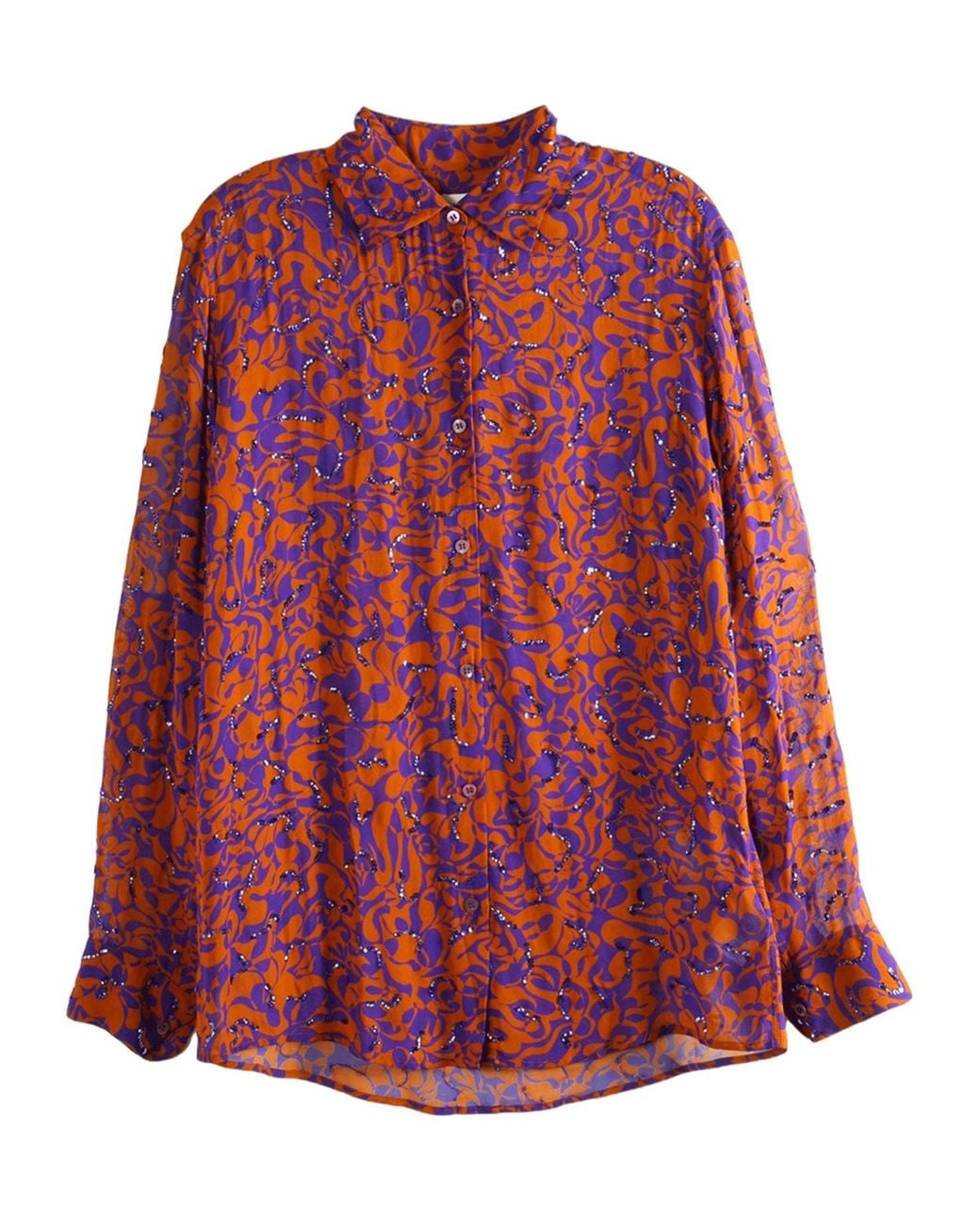 Dries Van Noten Red Clavelly Long-Sleeved Shirt