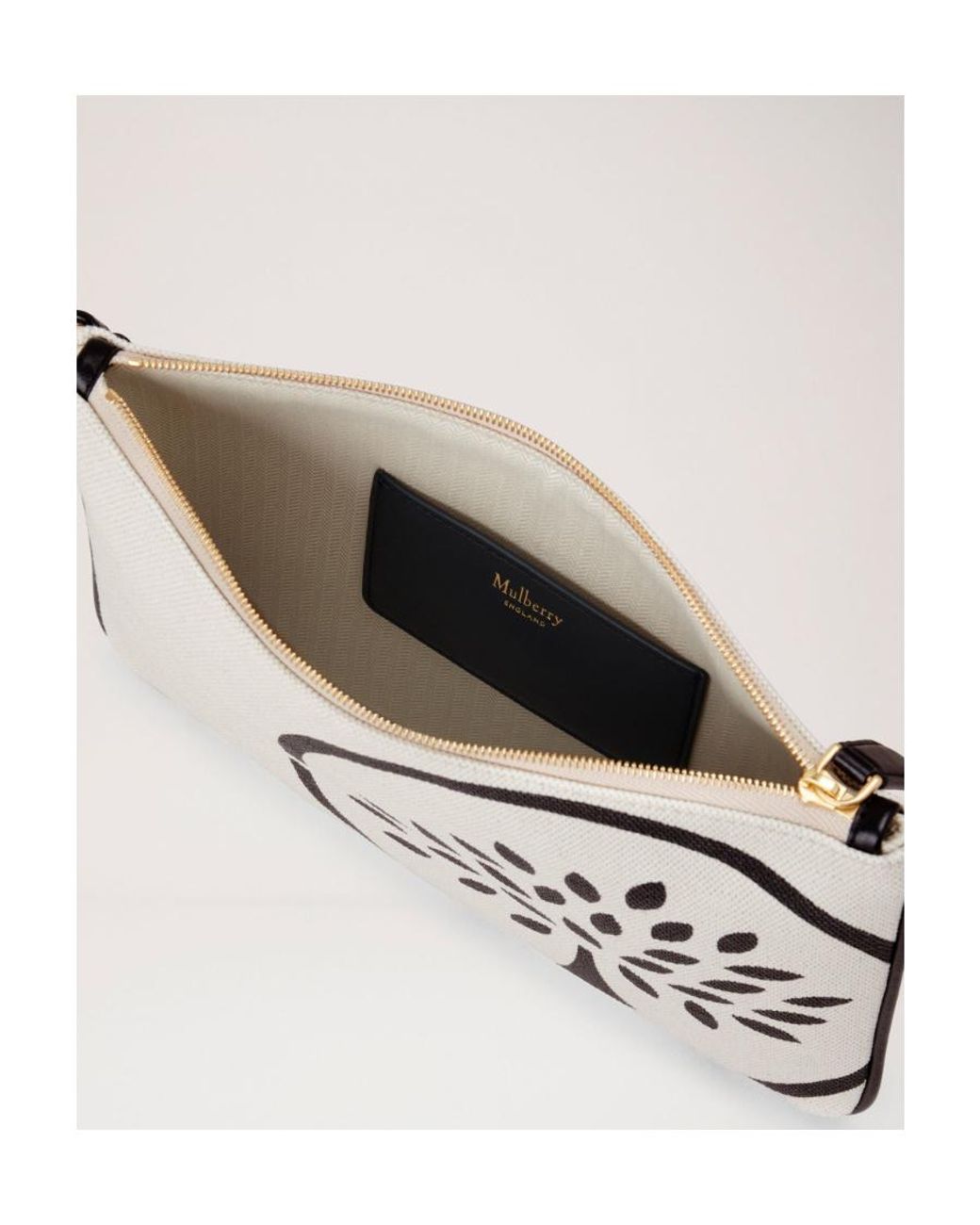 Mulberry Metallic Tree-Print Canvas Makeup Bag