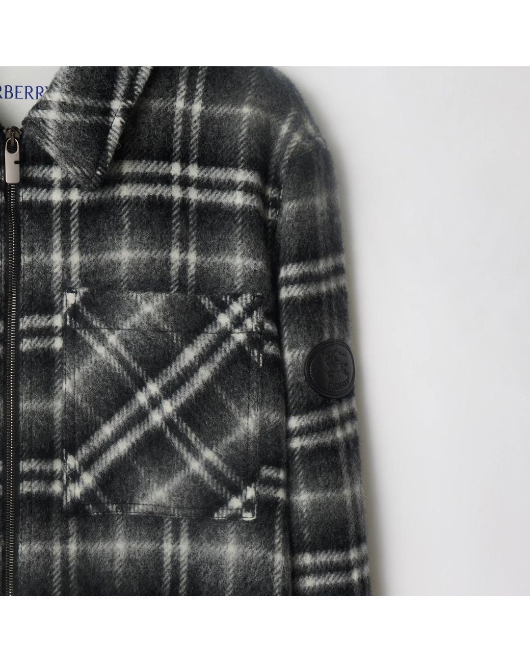 Burberry Black Oran Checked Zip Jacket for men
