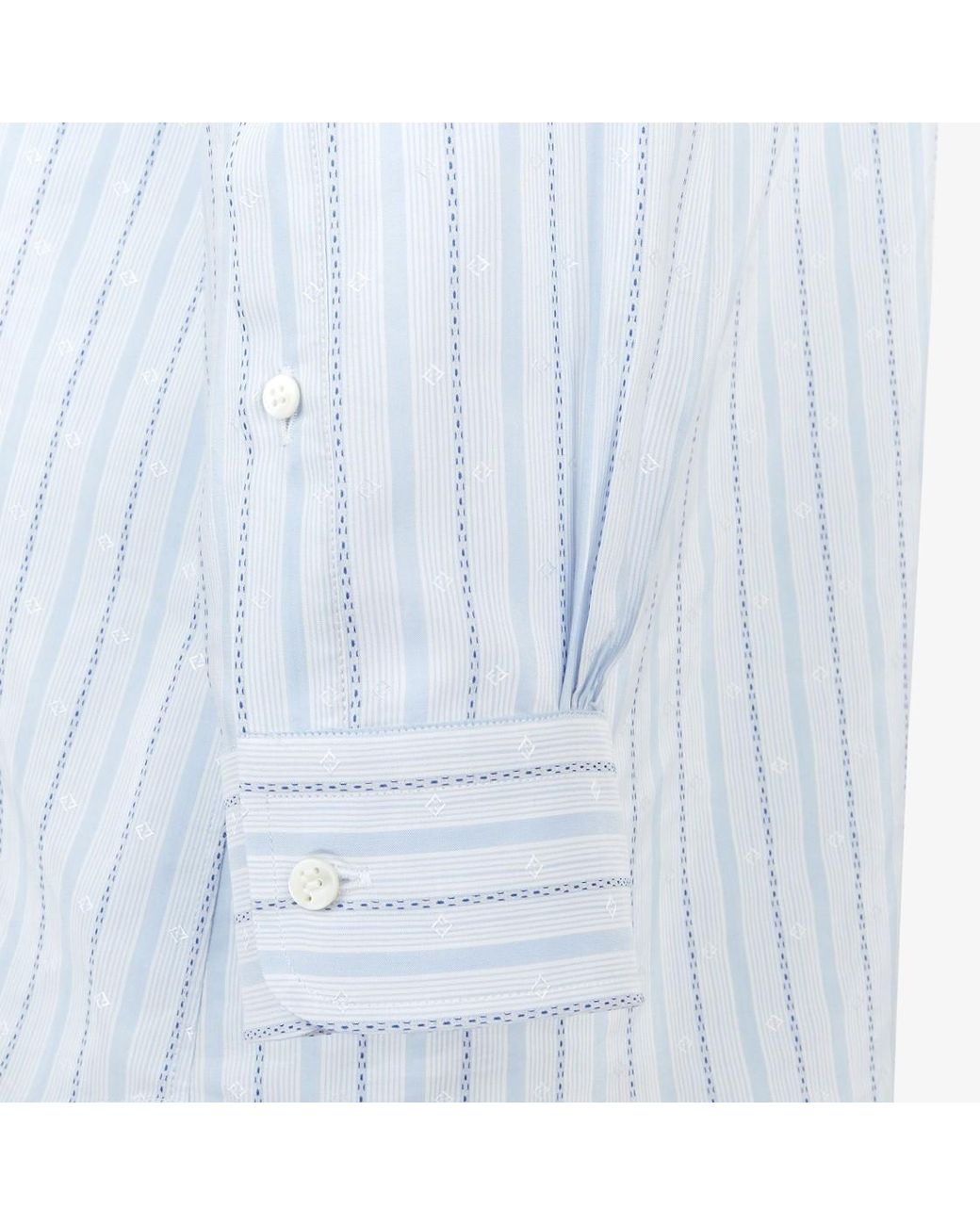 Fendi White Striped Button-Down Shirt for men