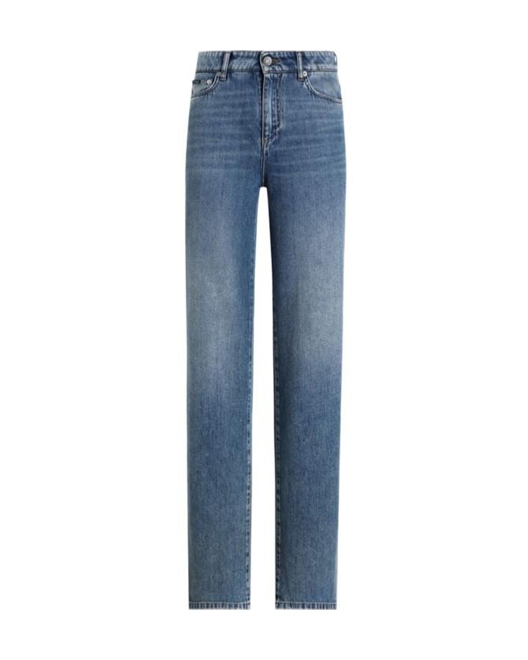 Dolce & Gabbana Blue Logo Plaque Jeans