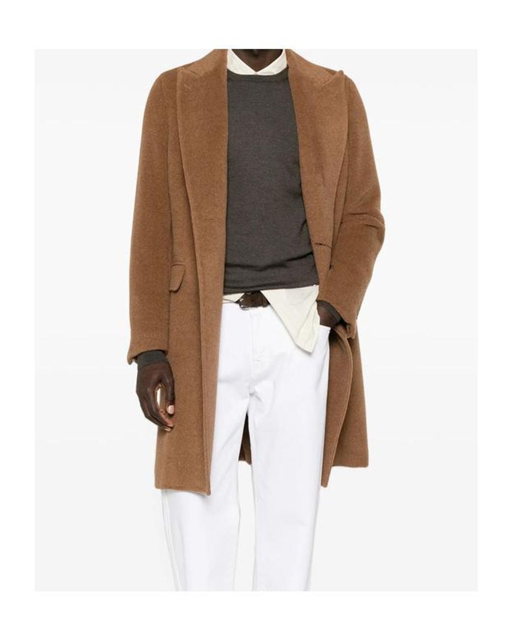 Canali Brown Long-Sleeved Coat for men