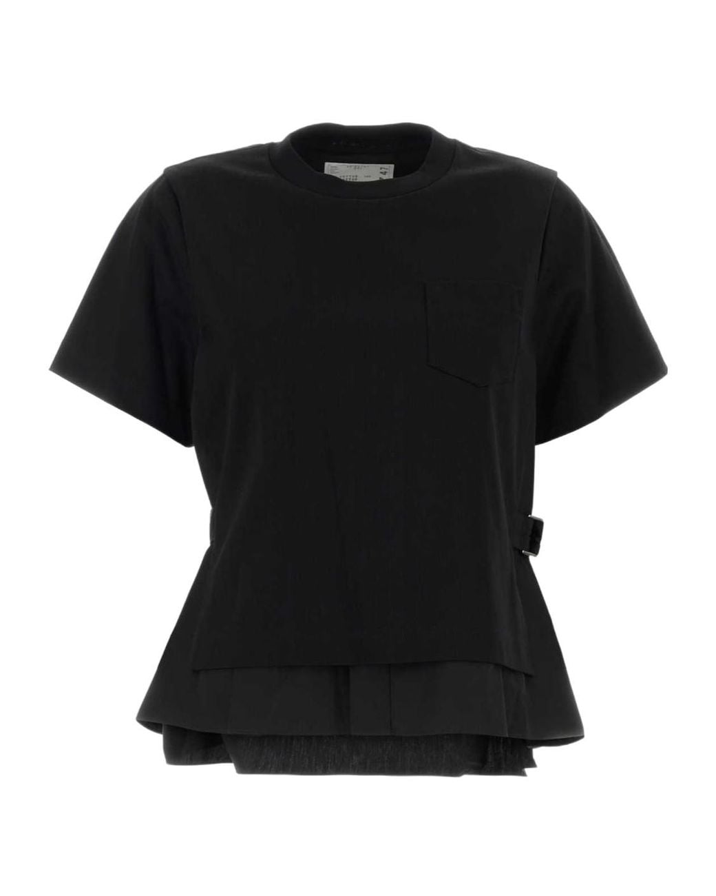 Sacai Black Layered Belted T-Shirt