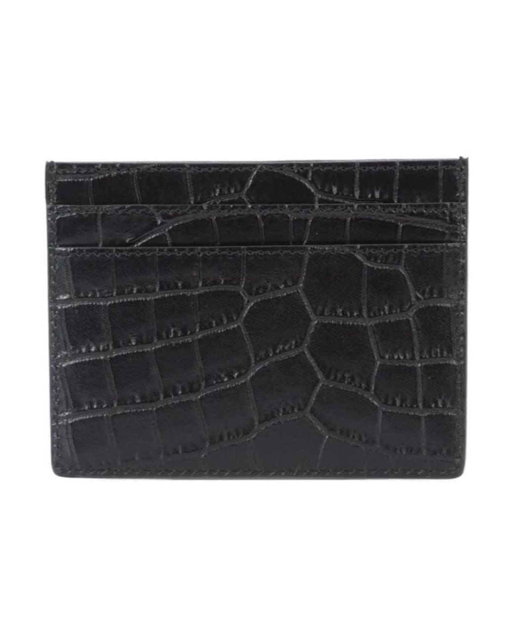 Saint Laurent Black Paris Credit Card Case for men