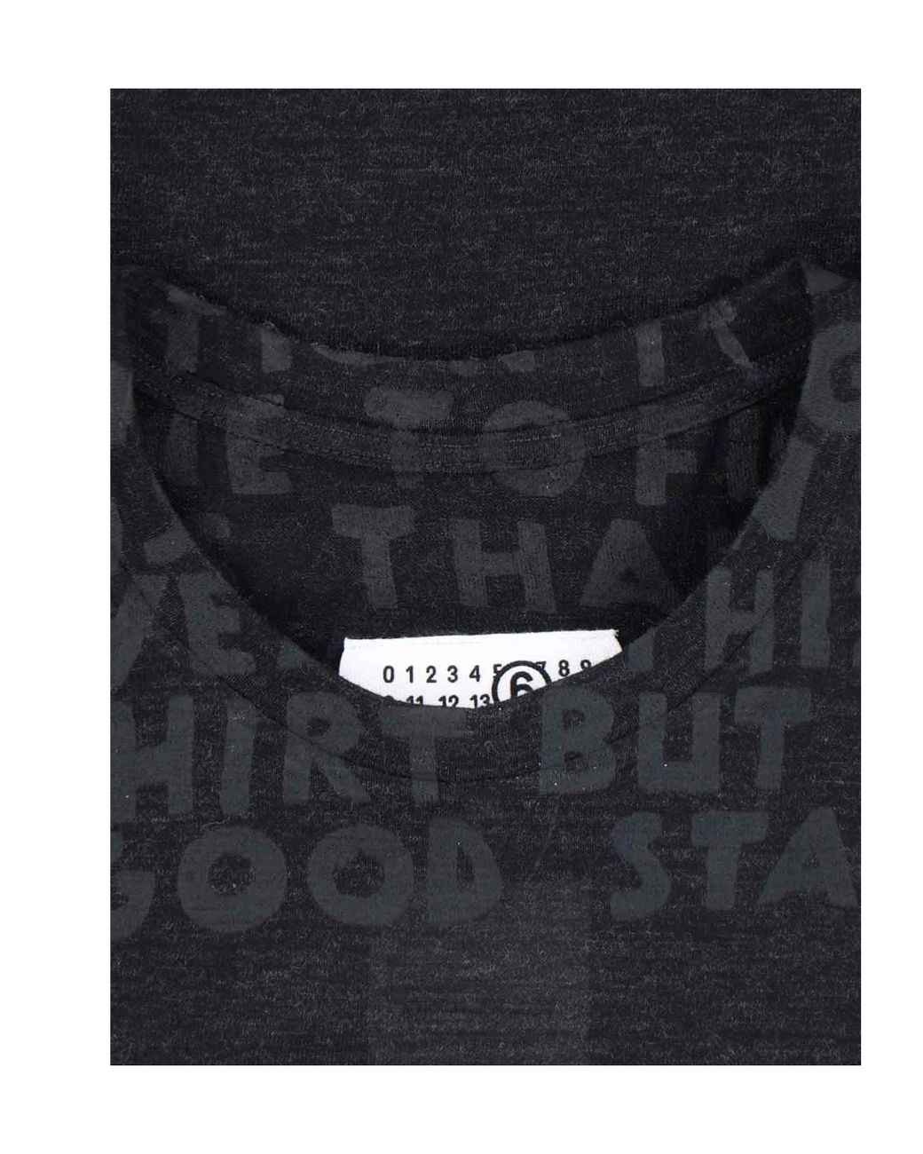 MM6 by Maison Margiela Black Jacquard Printed Crewneck T-Shirt for men