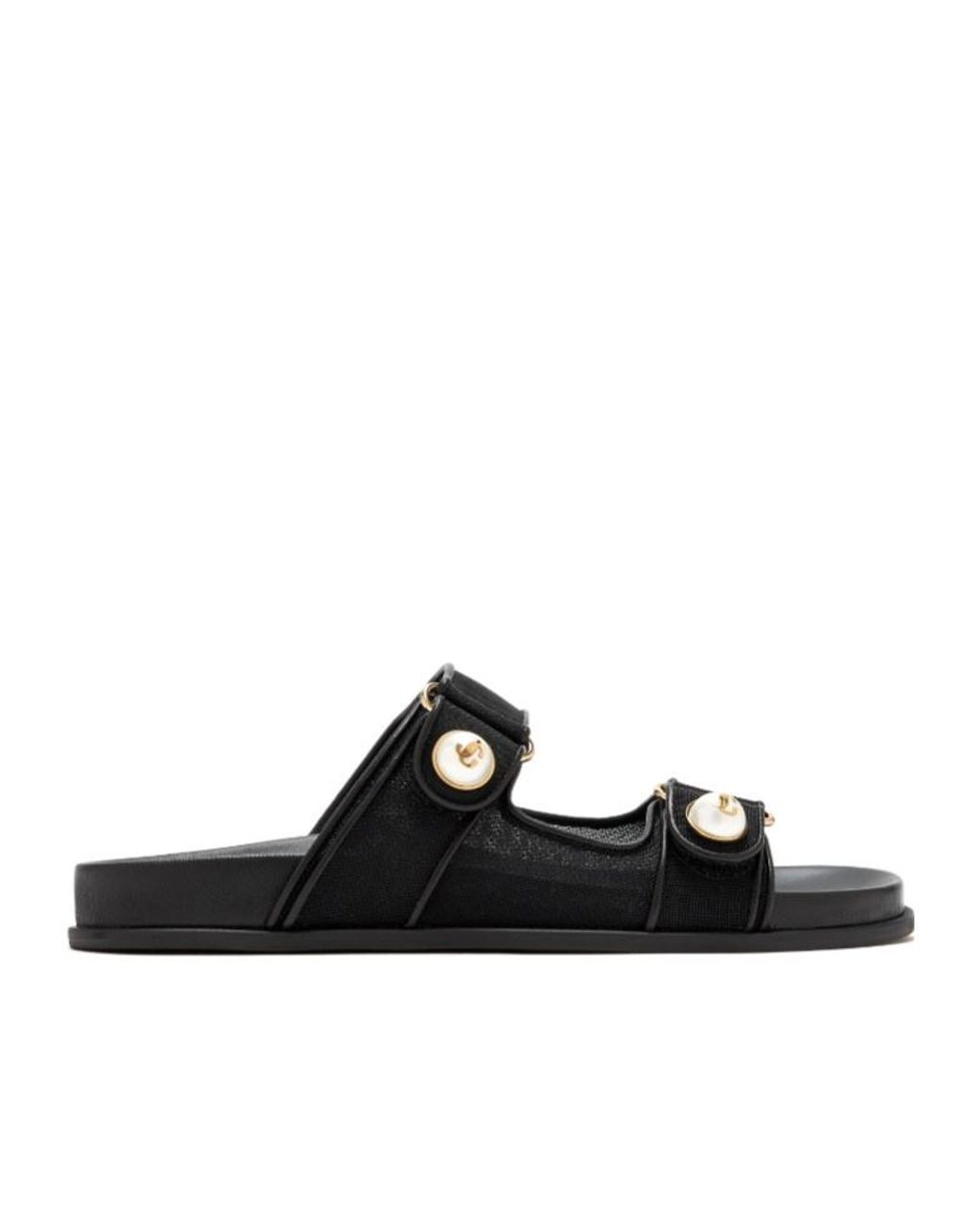 Jimmy Choo Black Round-Toe Slippers