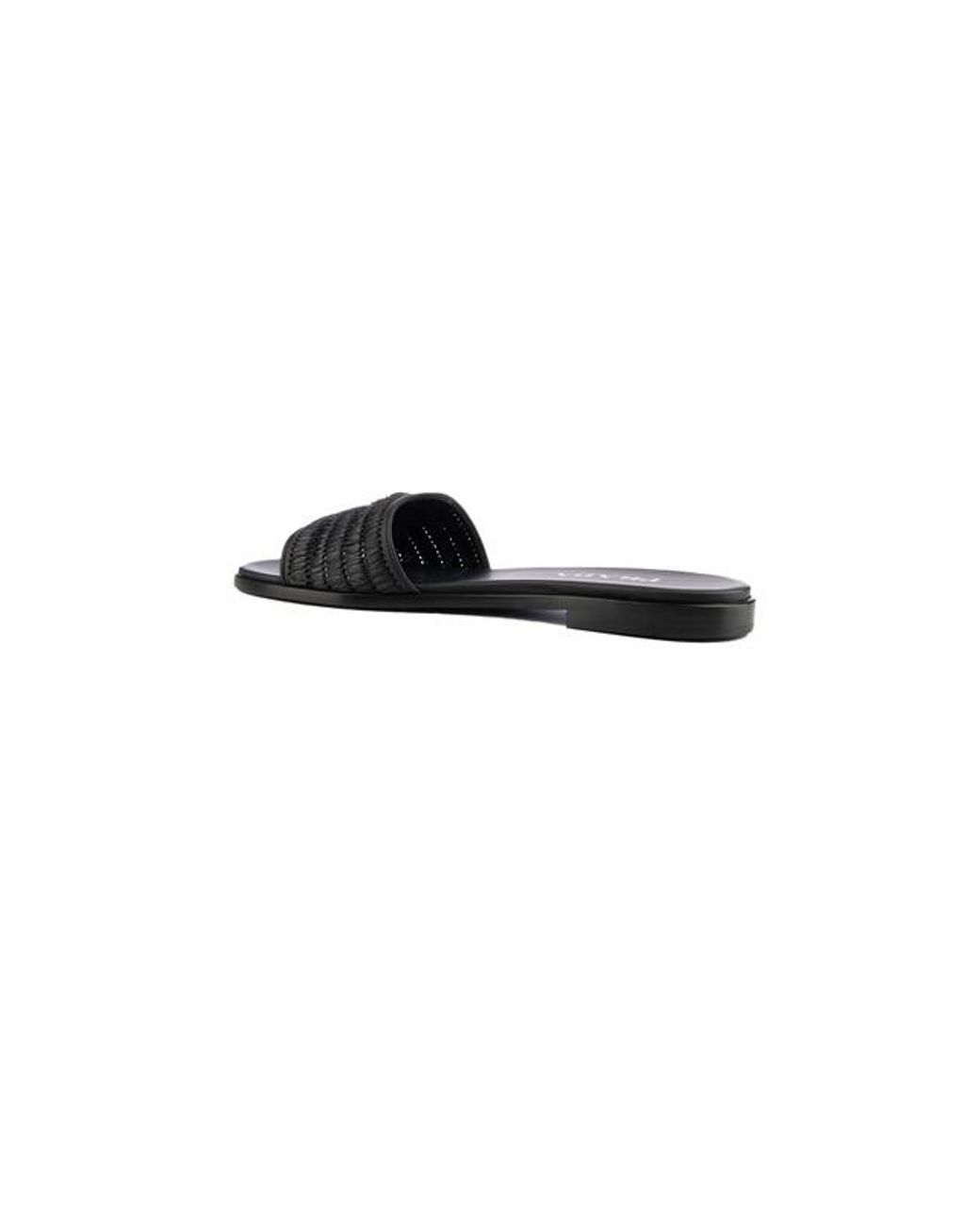 Prada Black Crochet Details Ruffled Slippers