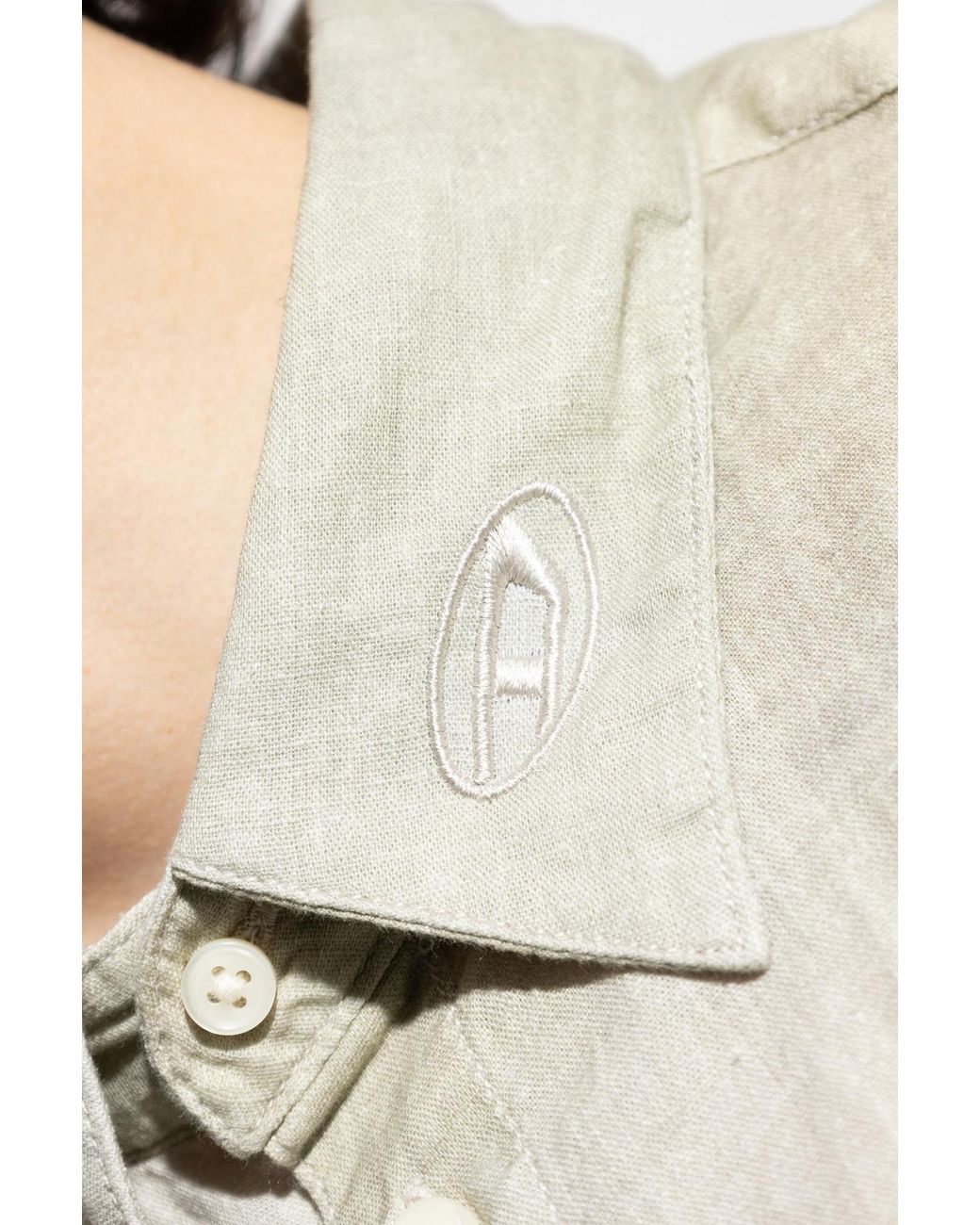 DIESEL White S-Leie Short Sleeved Shirt for men