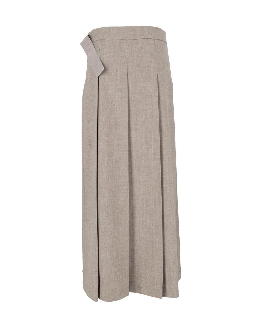 P.A.R.O.S.H. Brown Ludy Pleated Wrap Skirt