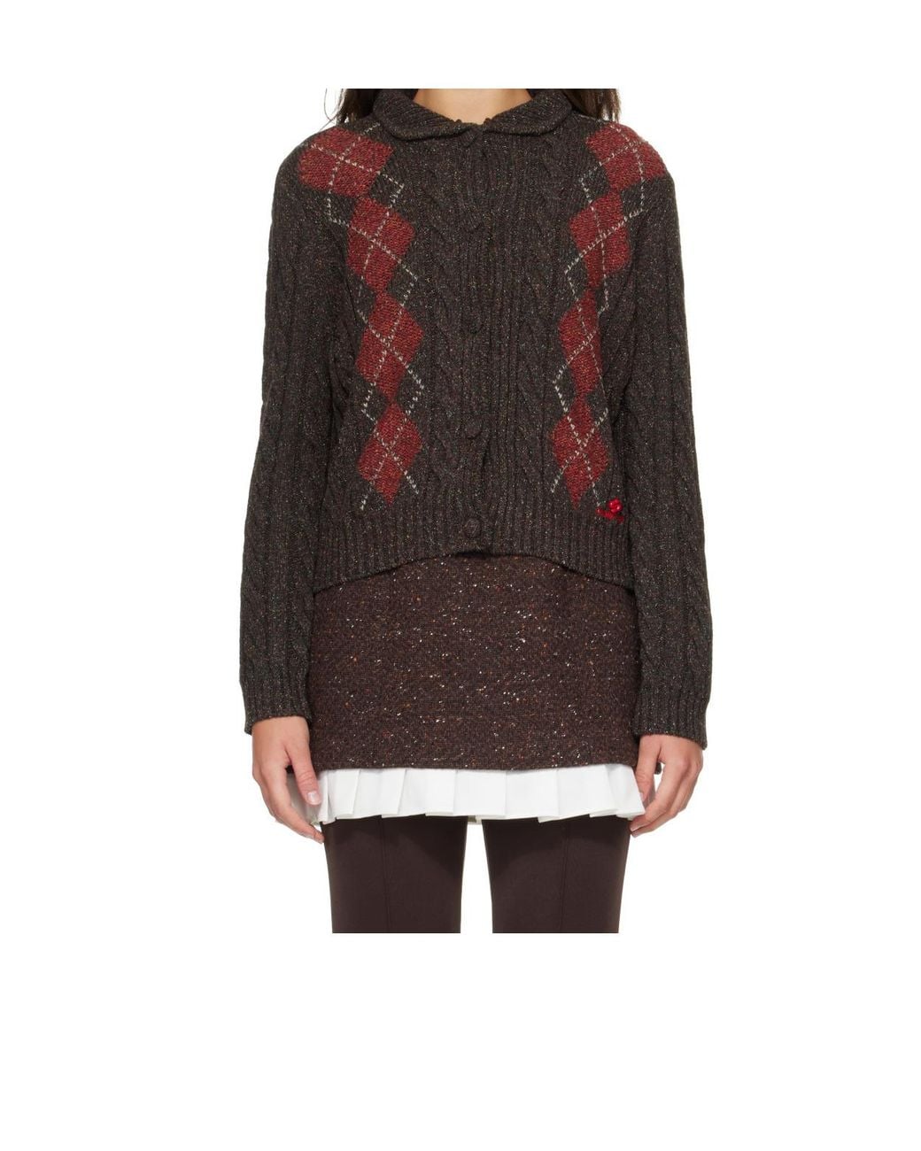ShuShu/Tong Brown Cable-Knit Cardigan