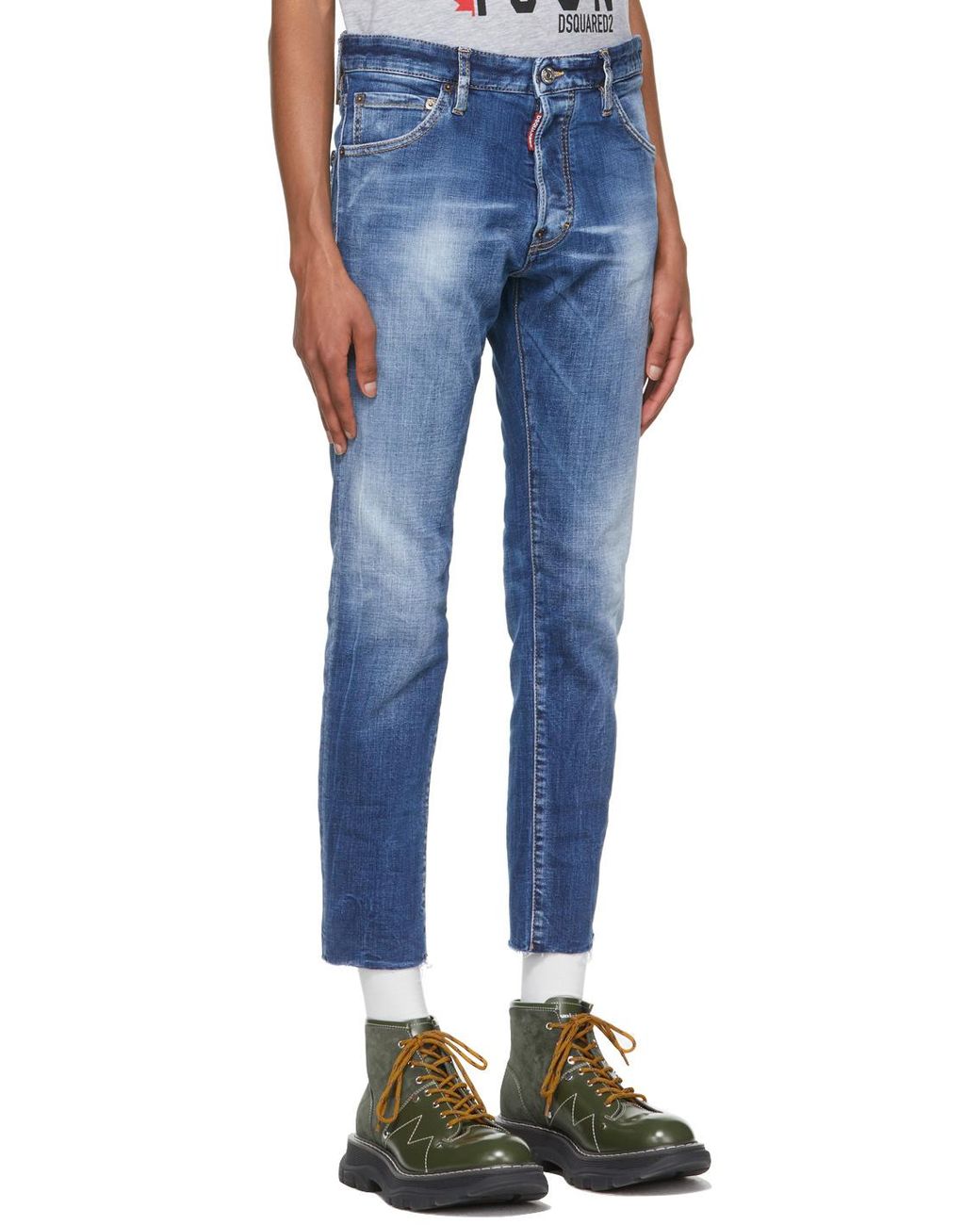 DSquared² Blue Mid-Rise Skinny Jeans for men