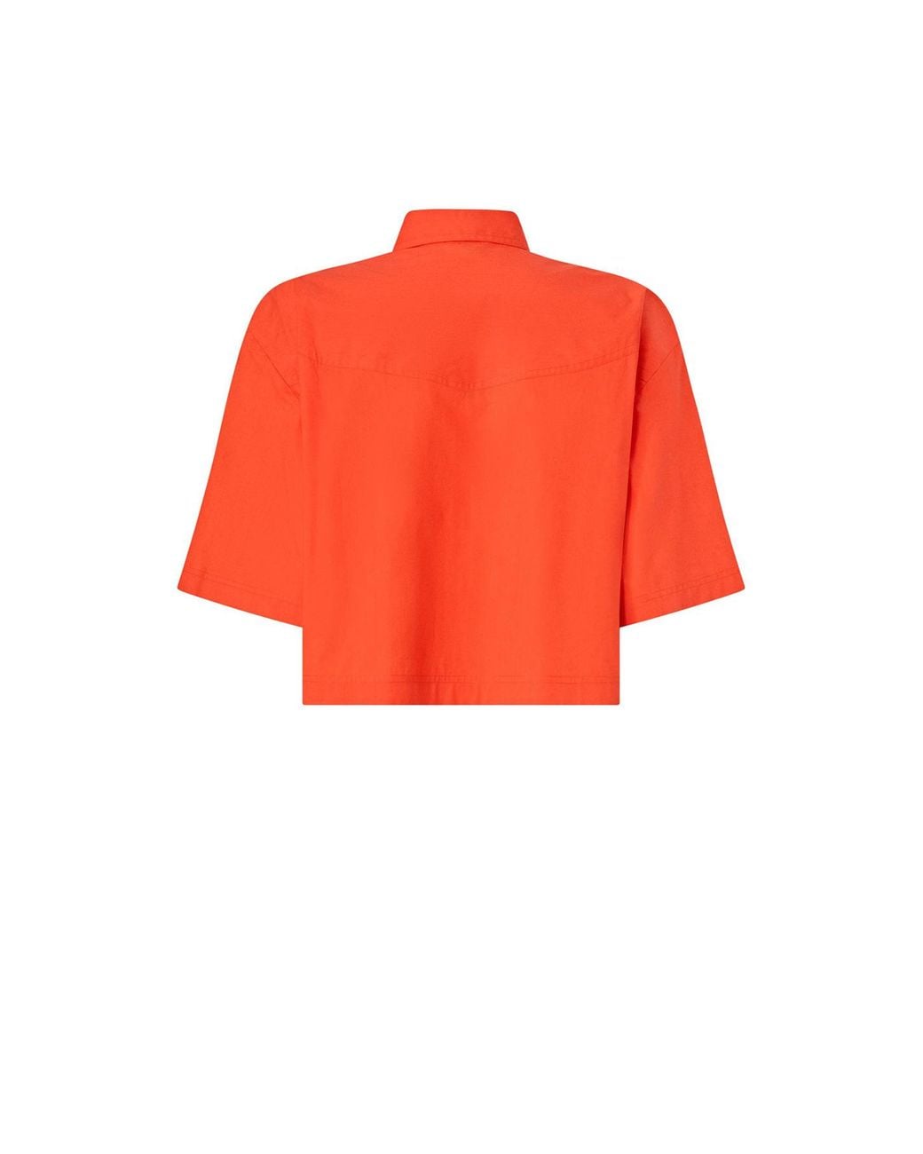 Pinko Orange Pescara Cropped Short-Sleeve Shirt