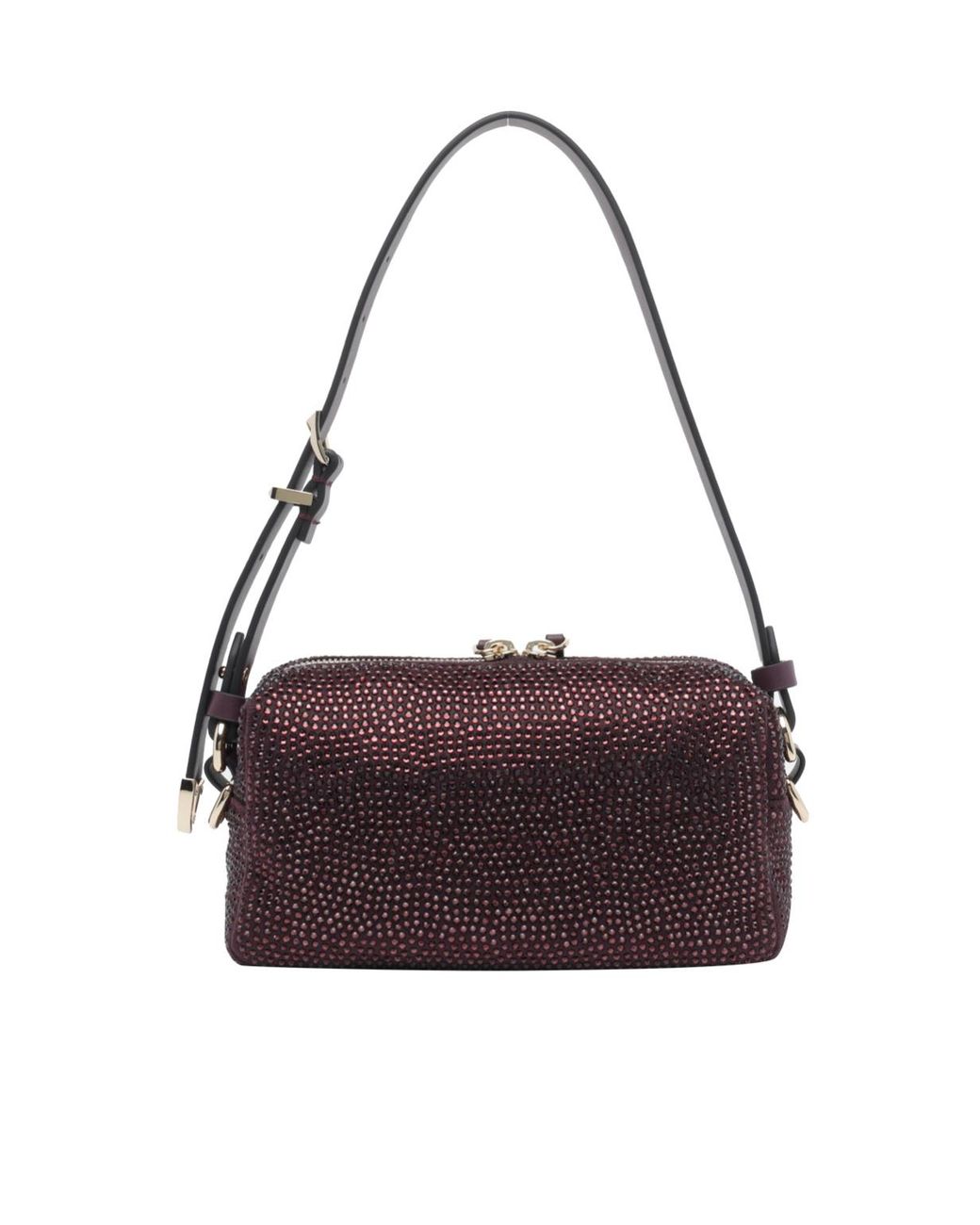 Pinko Purple Embellished Mini Crossbody Boston Bag