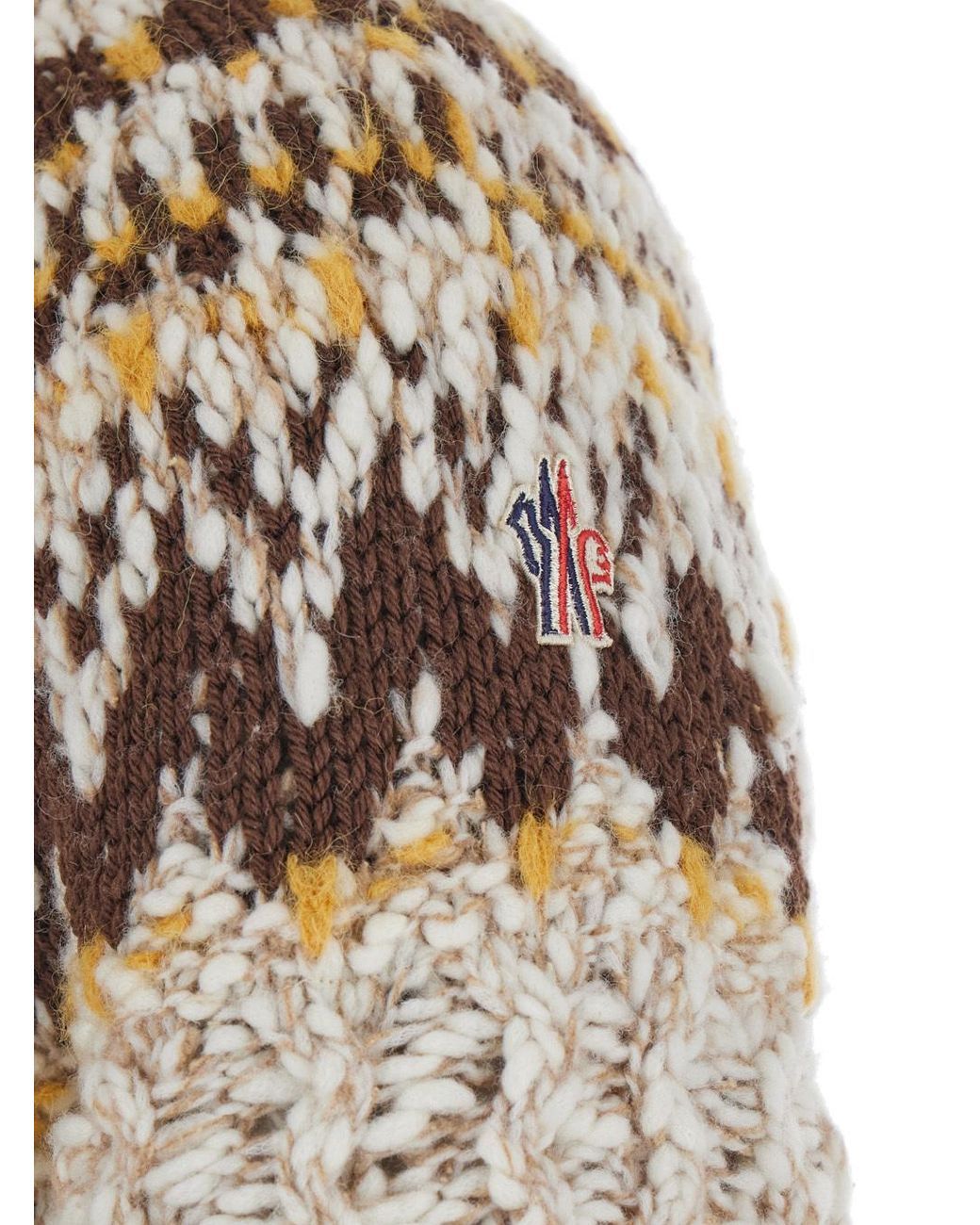 Moncler Natural Grenoble Geometric Knit Jacket