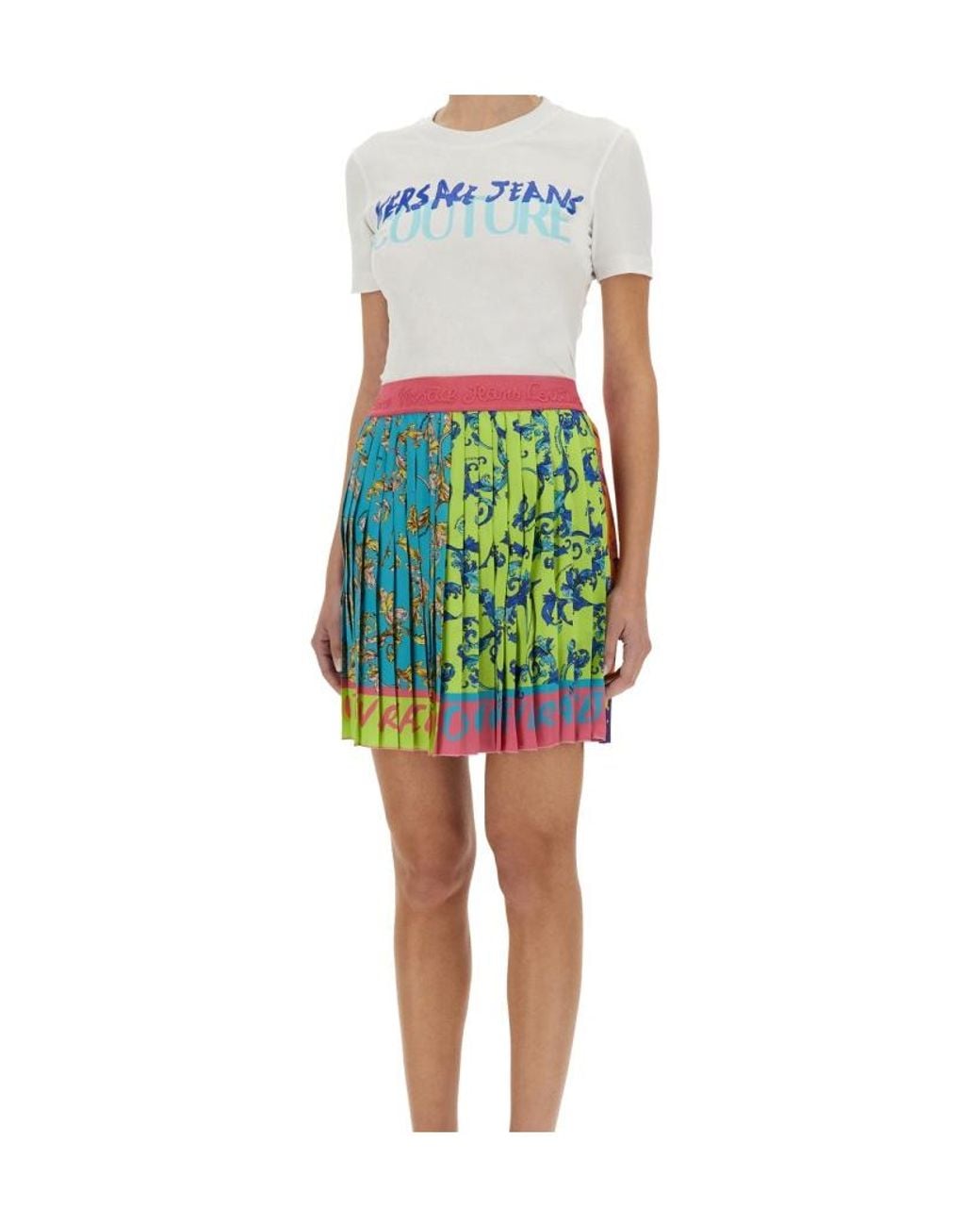 Versace Jeans Blue Couture Logo Printed Crewneck T-Shirt for men