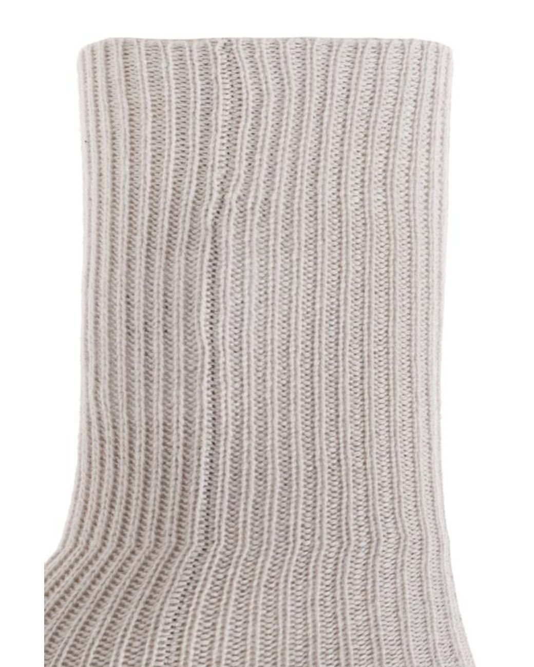 Lisa Yang Gray Zera Ribbed Knitted Socks