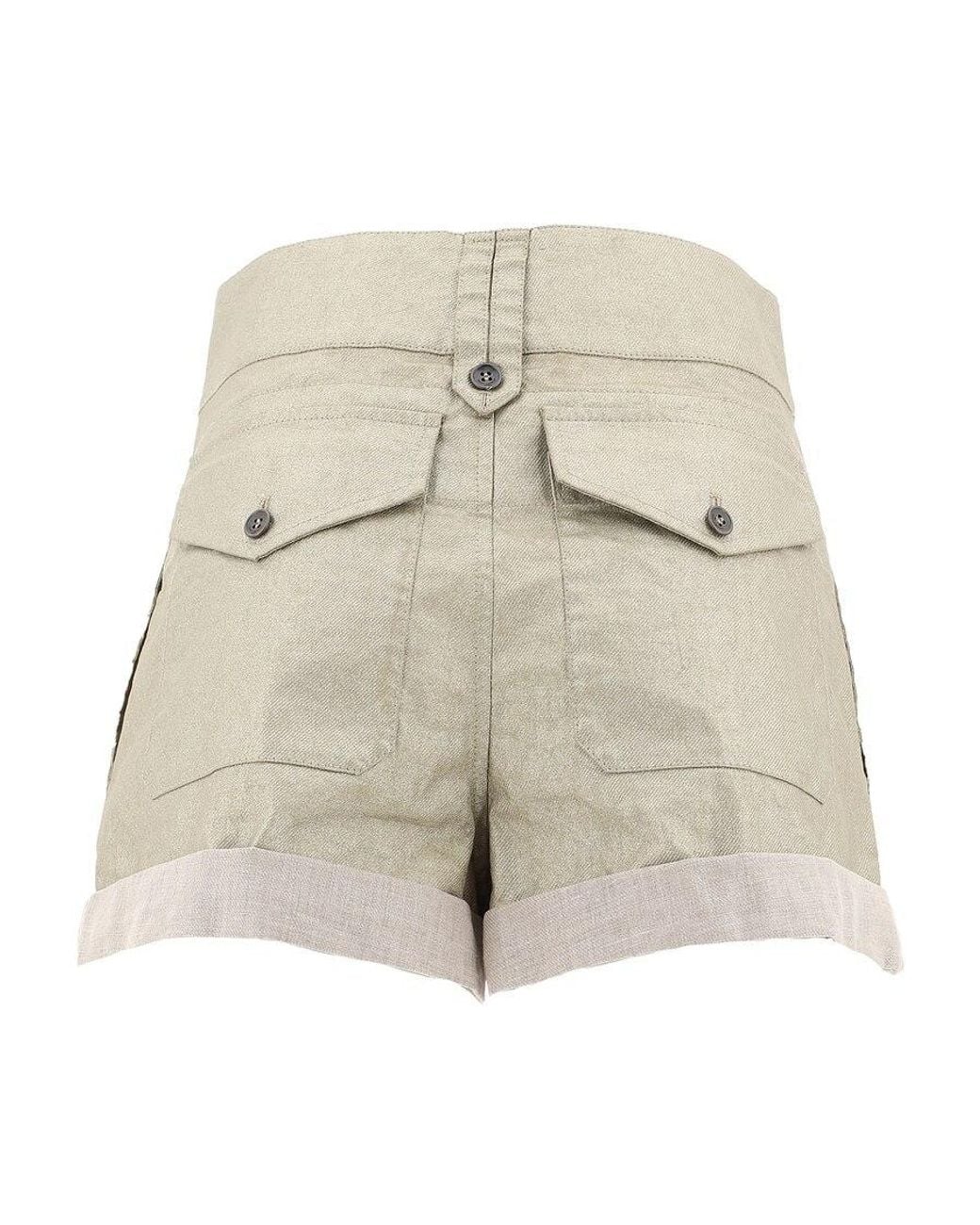Saint Laurent Natural Belted Cargo Shorts