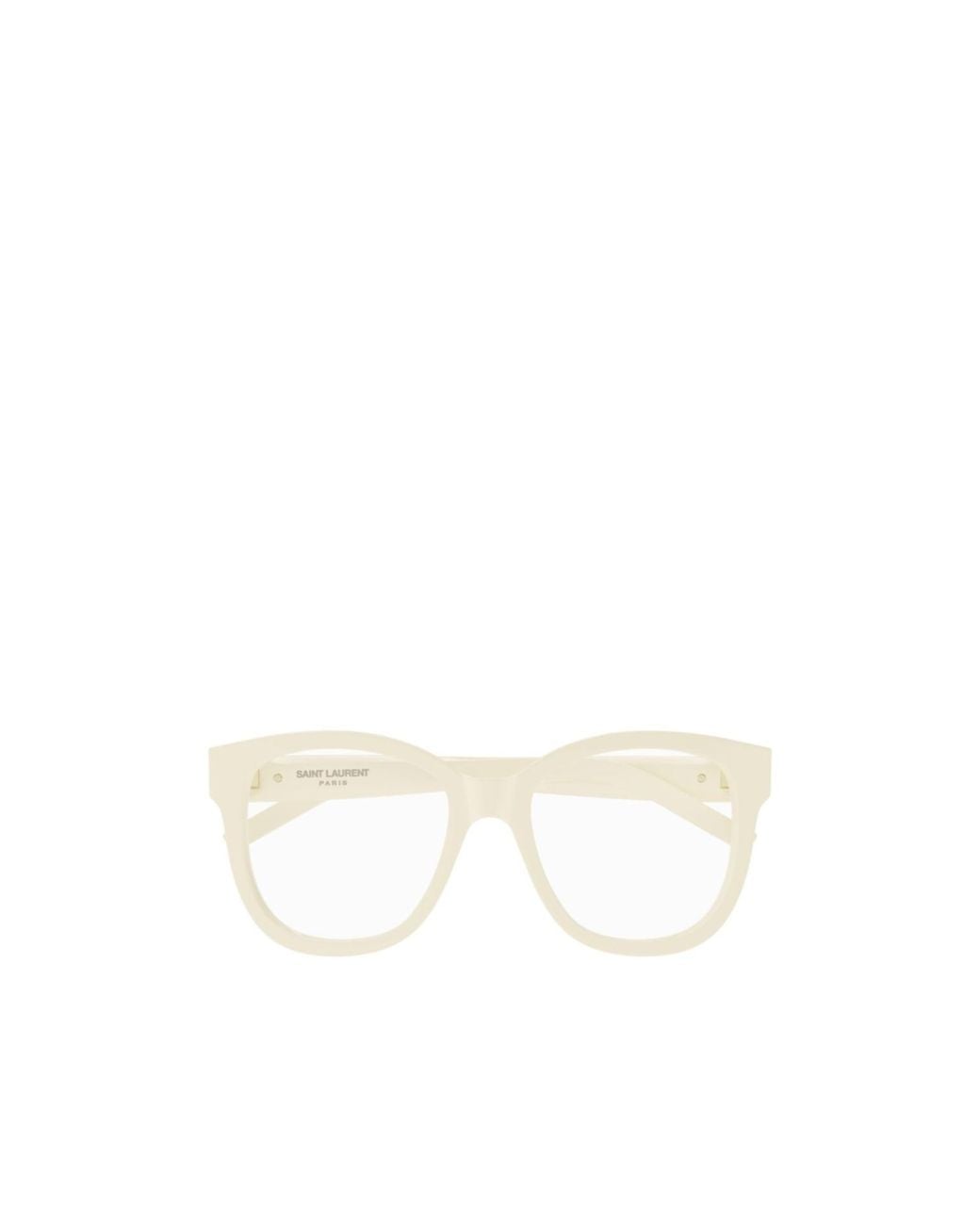 Saint Laurent White Eyewear Square Frame Glasses