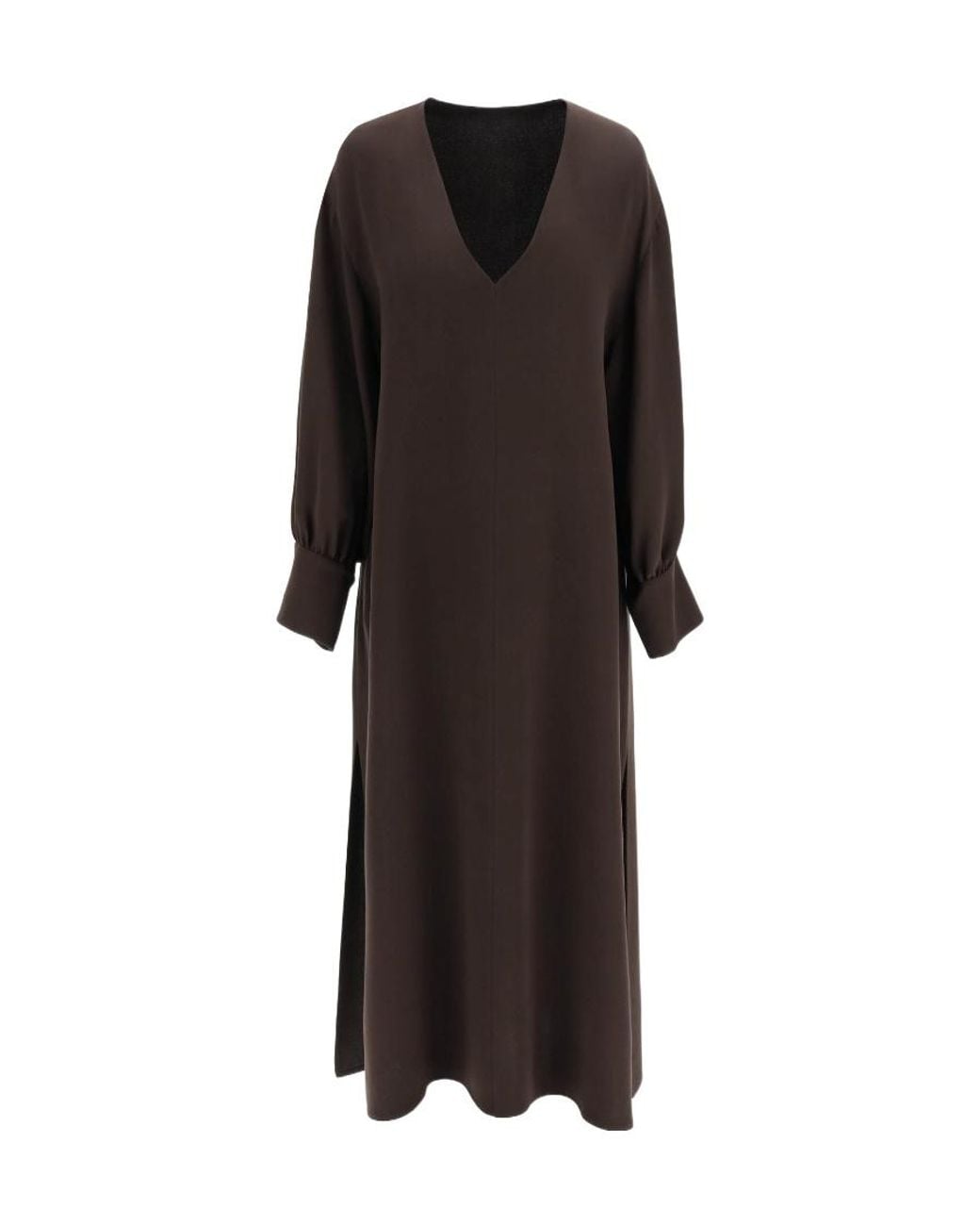 Valentino Black V-Neck Long-Sleeved Dress