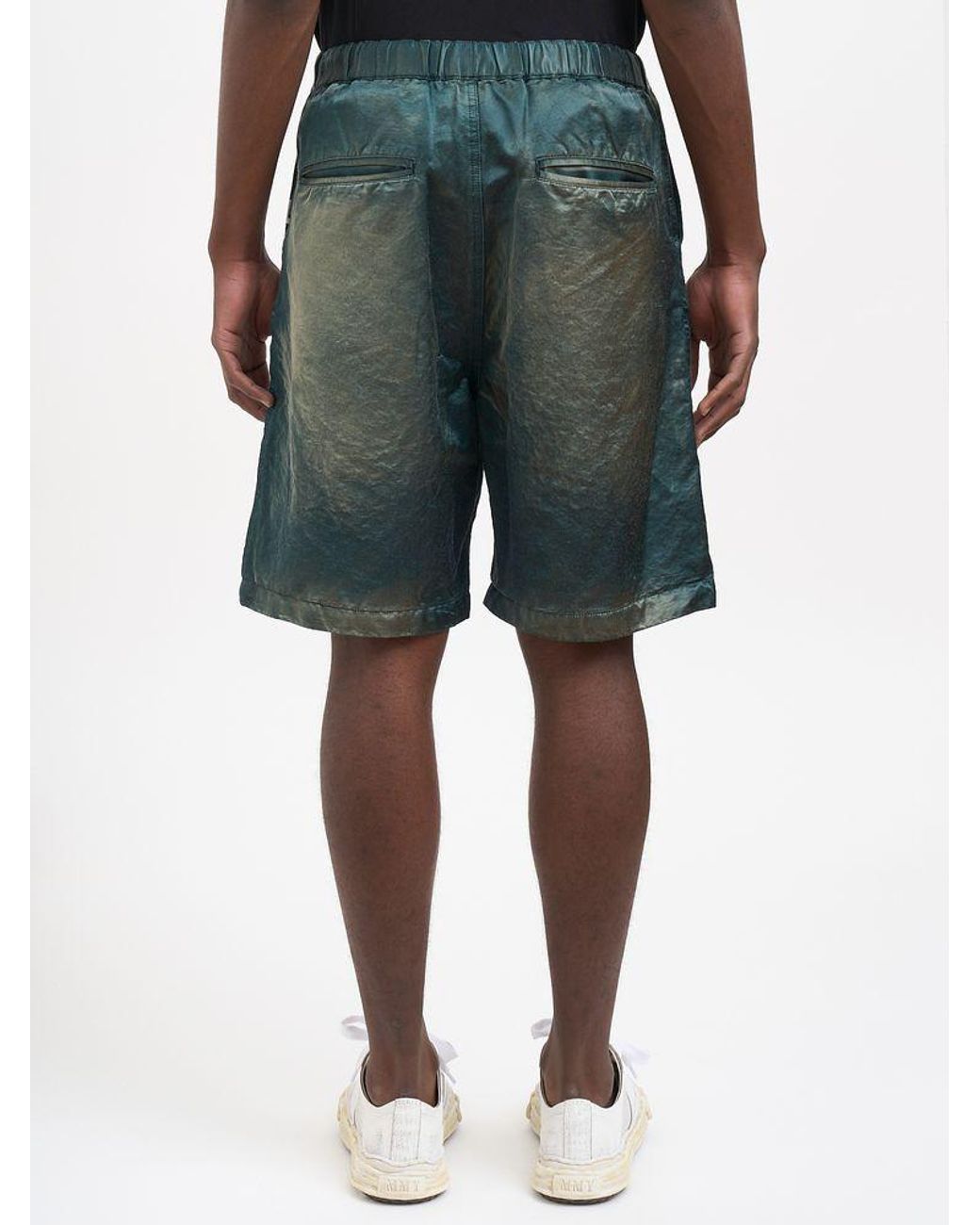 Maison Mihara Yasuhiro Green Elastic-Waist Shorts for men