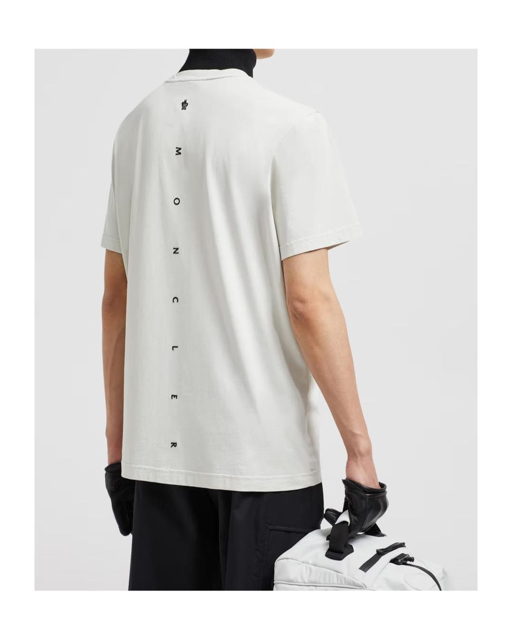 Moncler White Logo T-Shirt for men