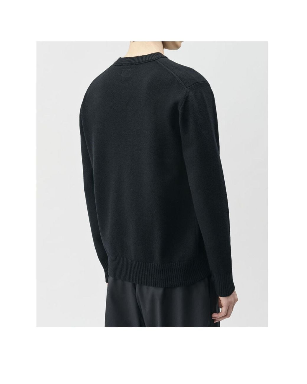 C P Company Black Metropolis Series Extrafine Merino Wool Crewneck Sweater for men
