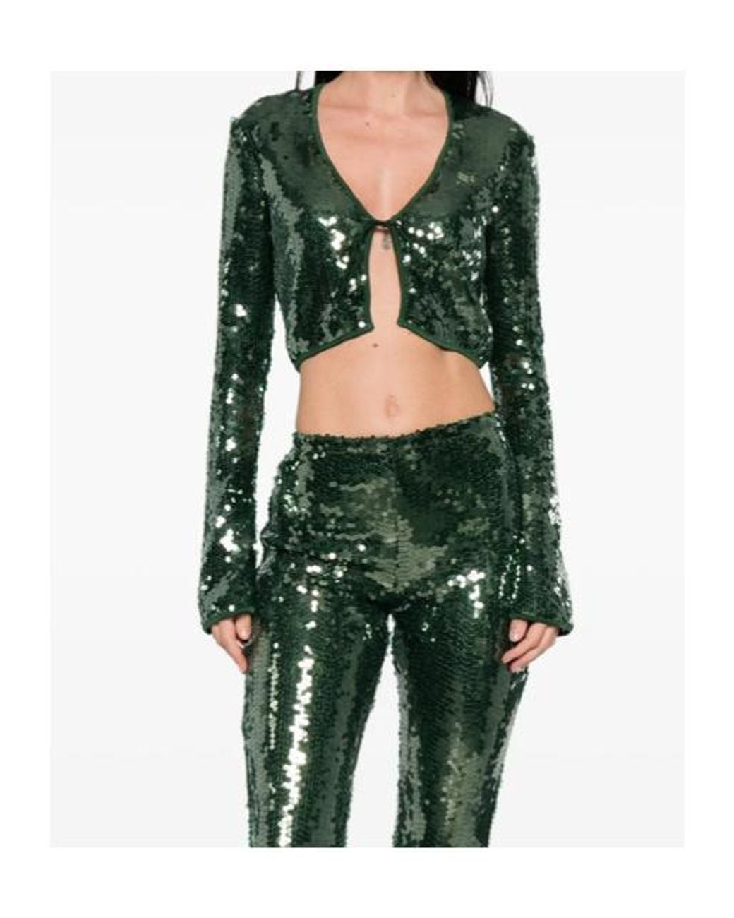 Oseree Green Sequined Shirt