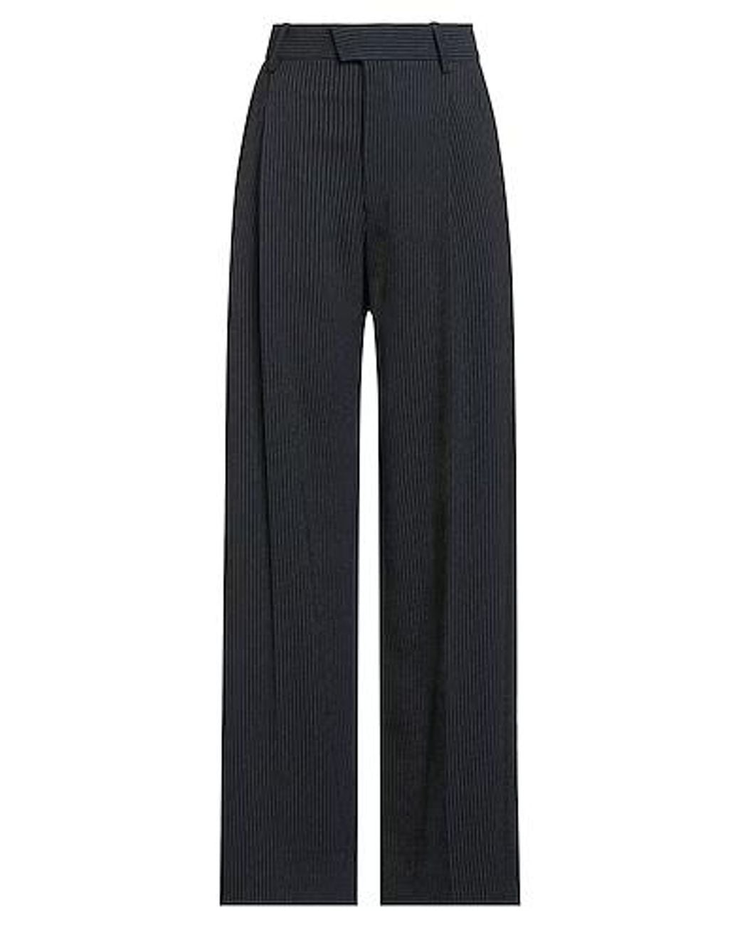 Isabel Marant Blue High-Waisted Straight-Leg Dress Pants