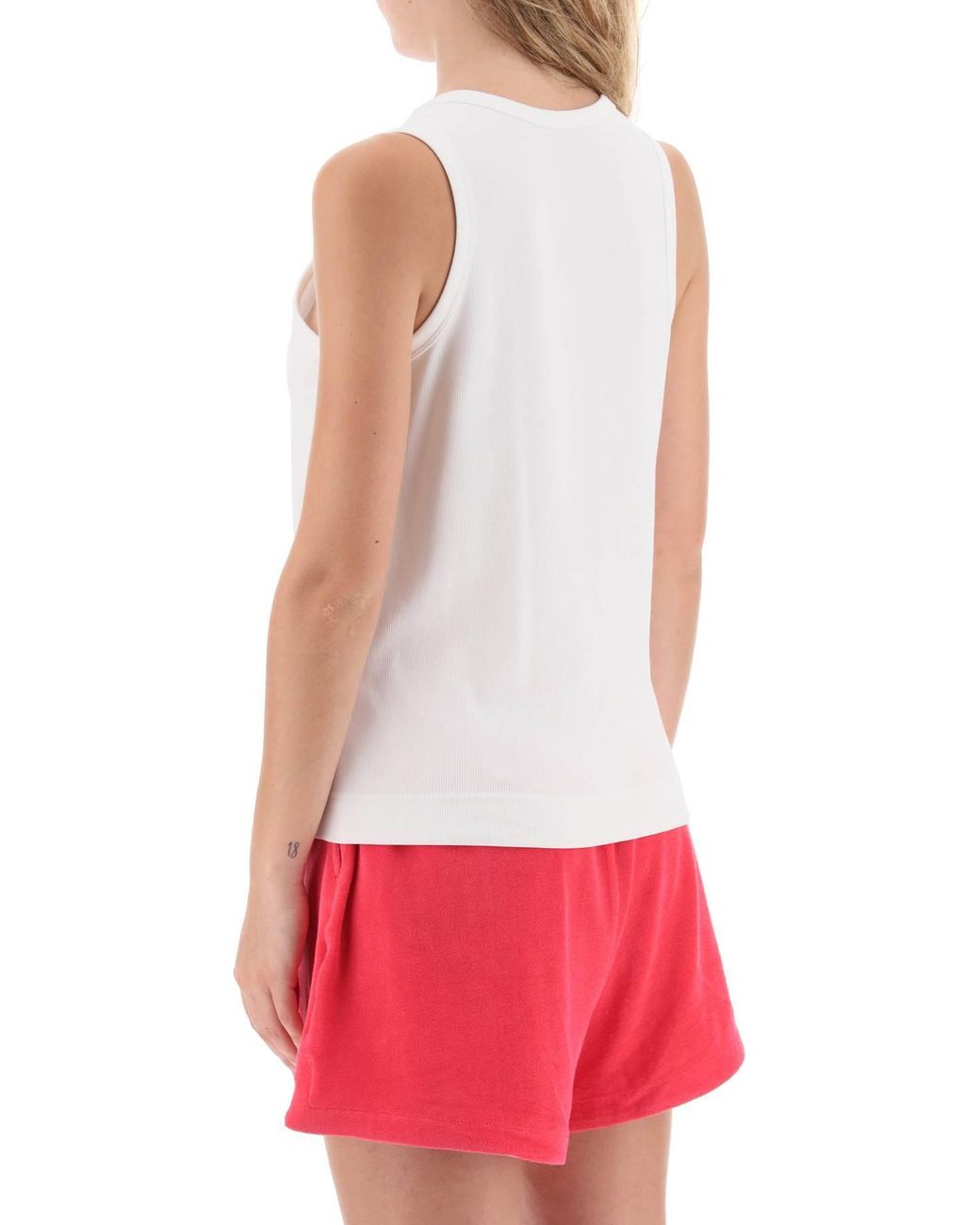 Moncler White Logo Tank Top