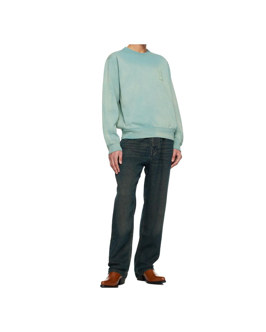 Isabel Marant Green Graphic Crewneck Sweater for men