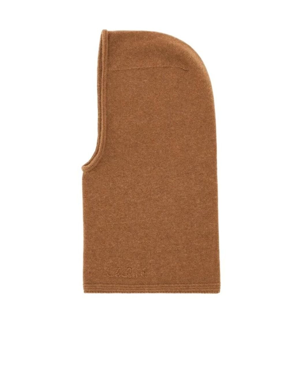 Chloé Brown Chloé Iconic Logo Detailed Knit Balaclava