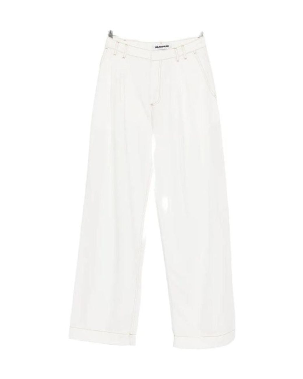 DARKPARK White Contrast Stitch Trousers