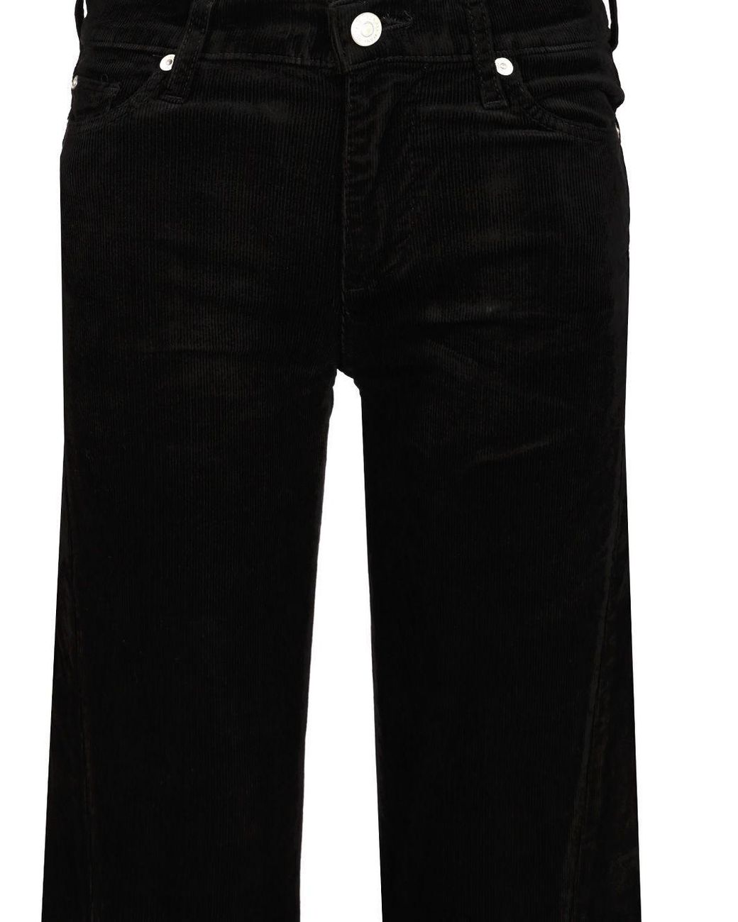 7 For All Mankind Black Wide-Leg Zip Jeans