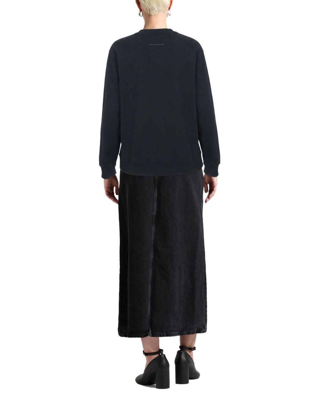 MM6 by Maison Margiela Blue Printed Longsleeve Crewneck Sweatshirt