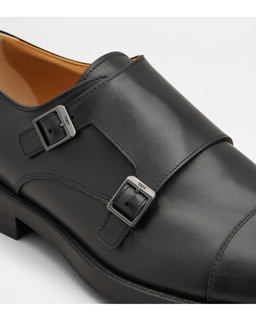 Tod's Black Double-Strap Monk Shoes for men