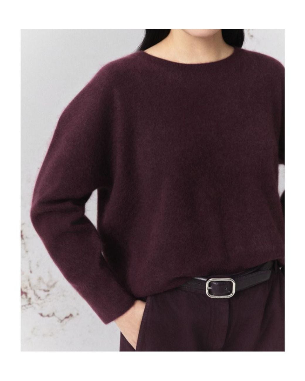 Marella Purple Cashmere-Blend Crew-Neck Jumper